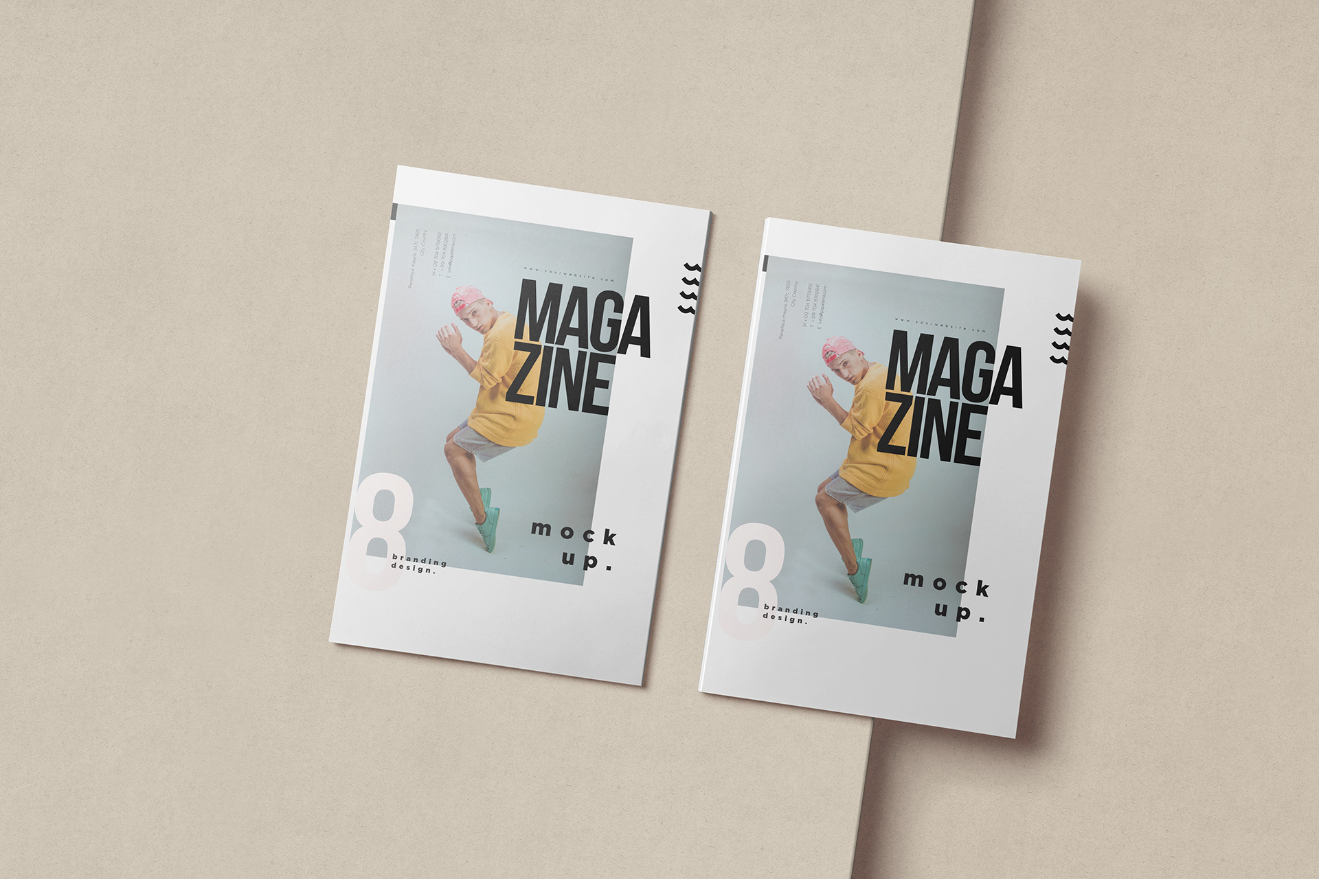 Dual Fashion Magazine Mockup Cover Display