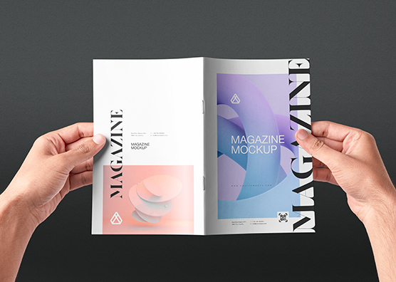 Front and Back Magazine Mockup Open View