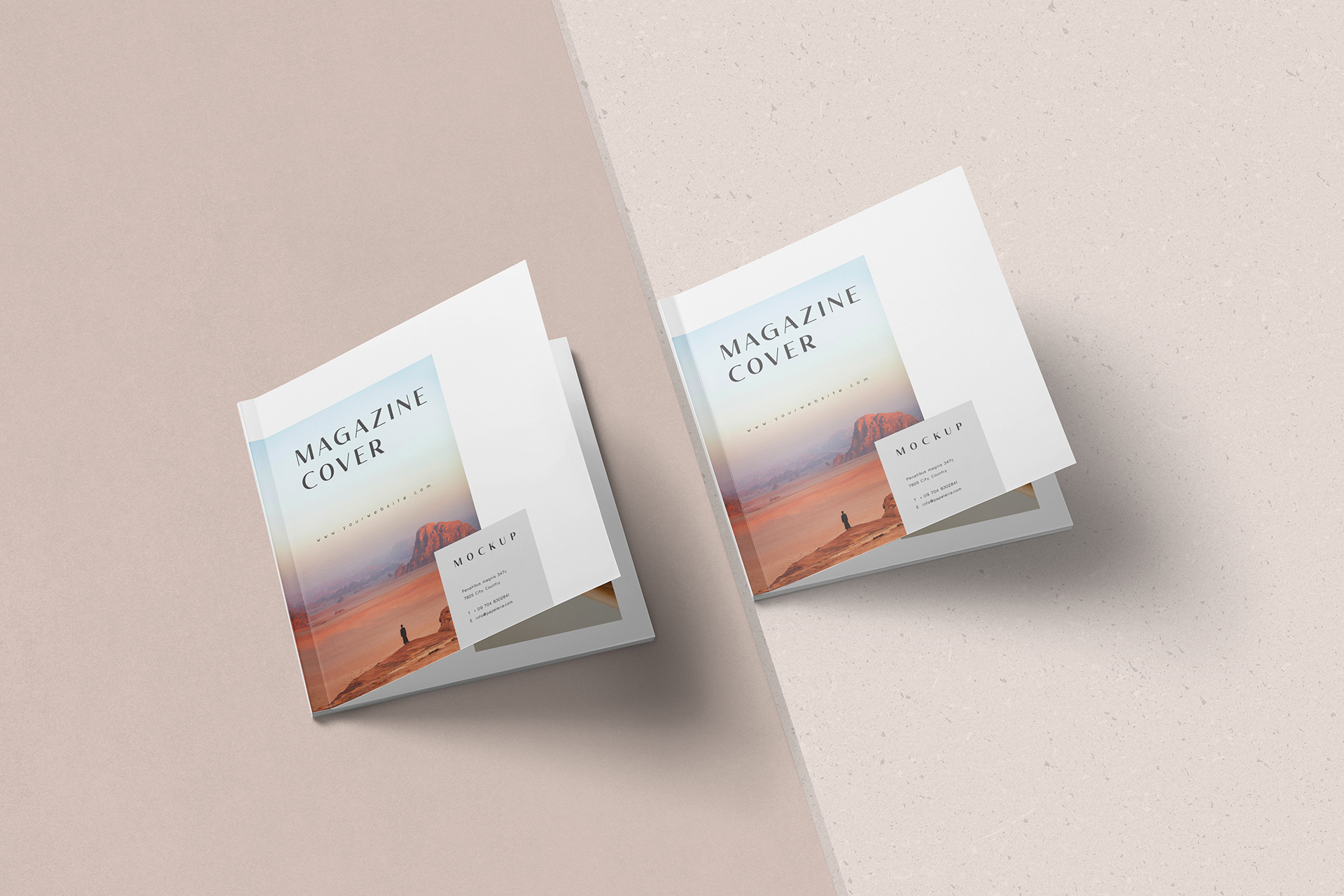Square Magazine Cover Mockup PSD Design