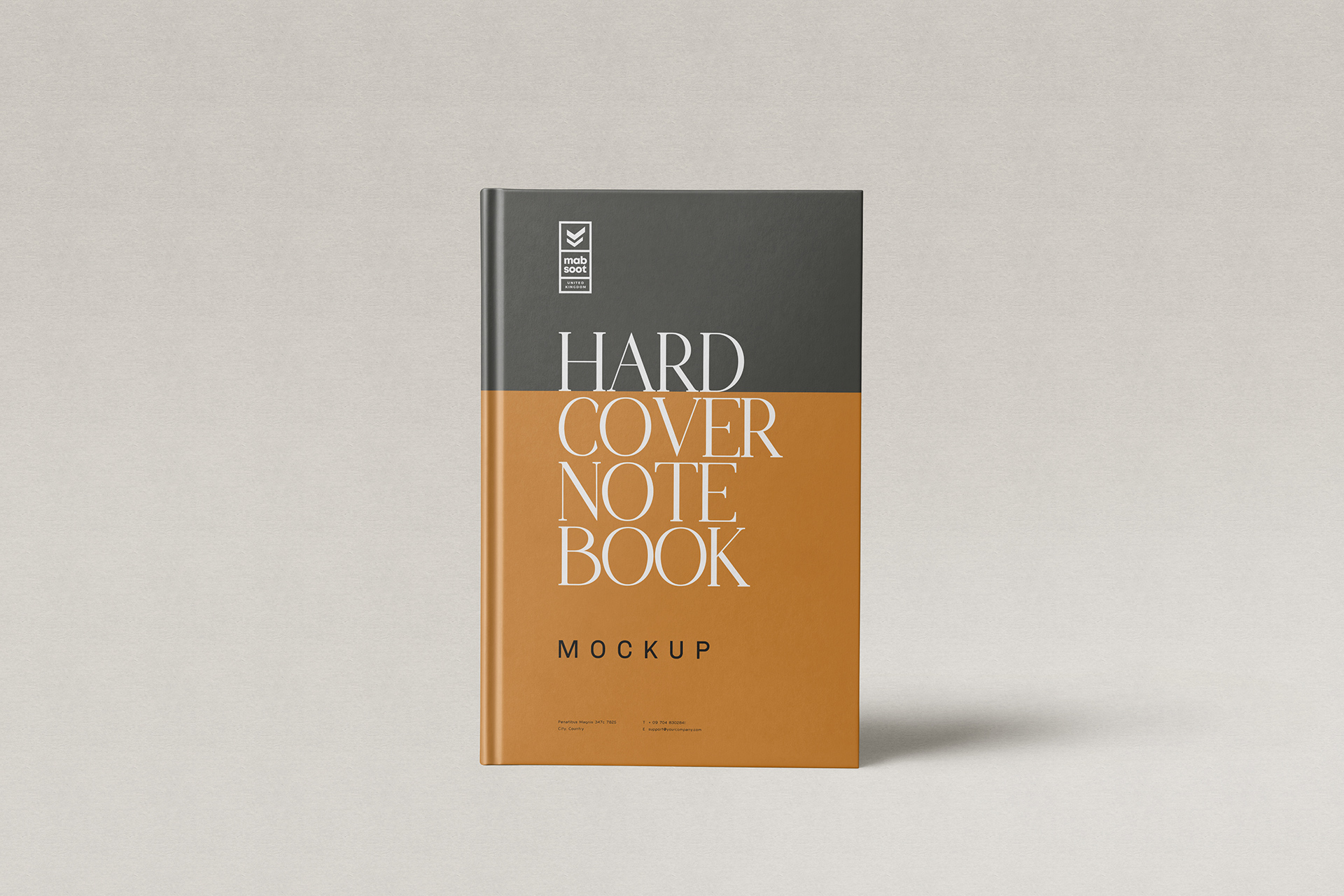 Hardcover Notebook Mockup Front View