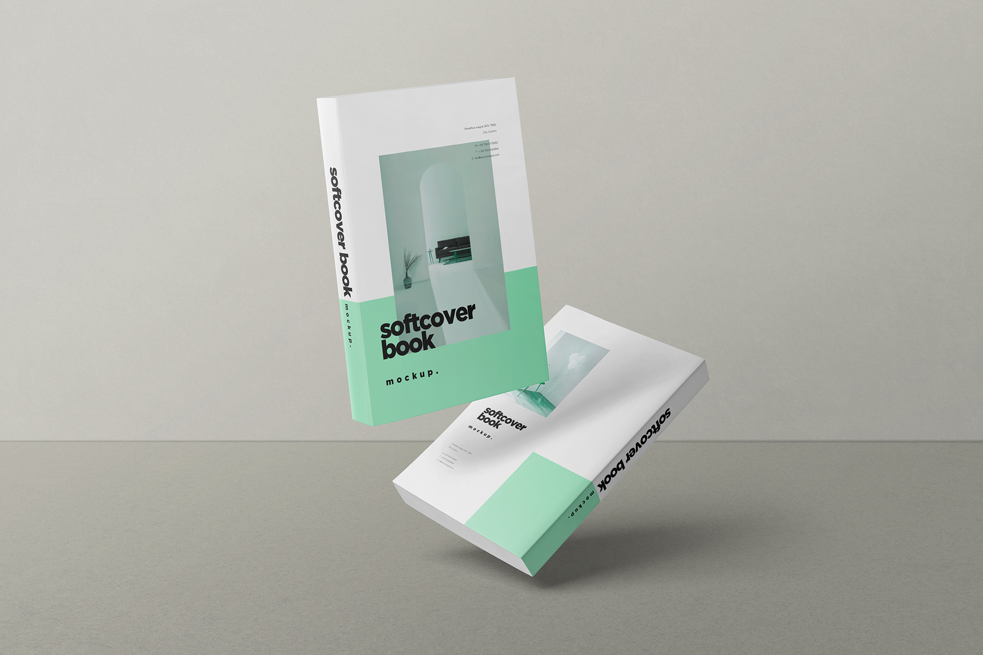 Floating Softcover Book Mockup PSD
