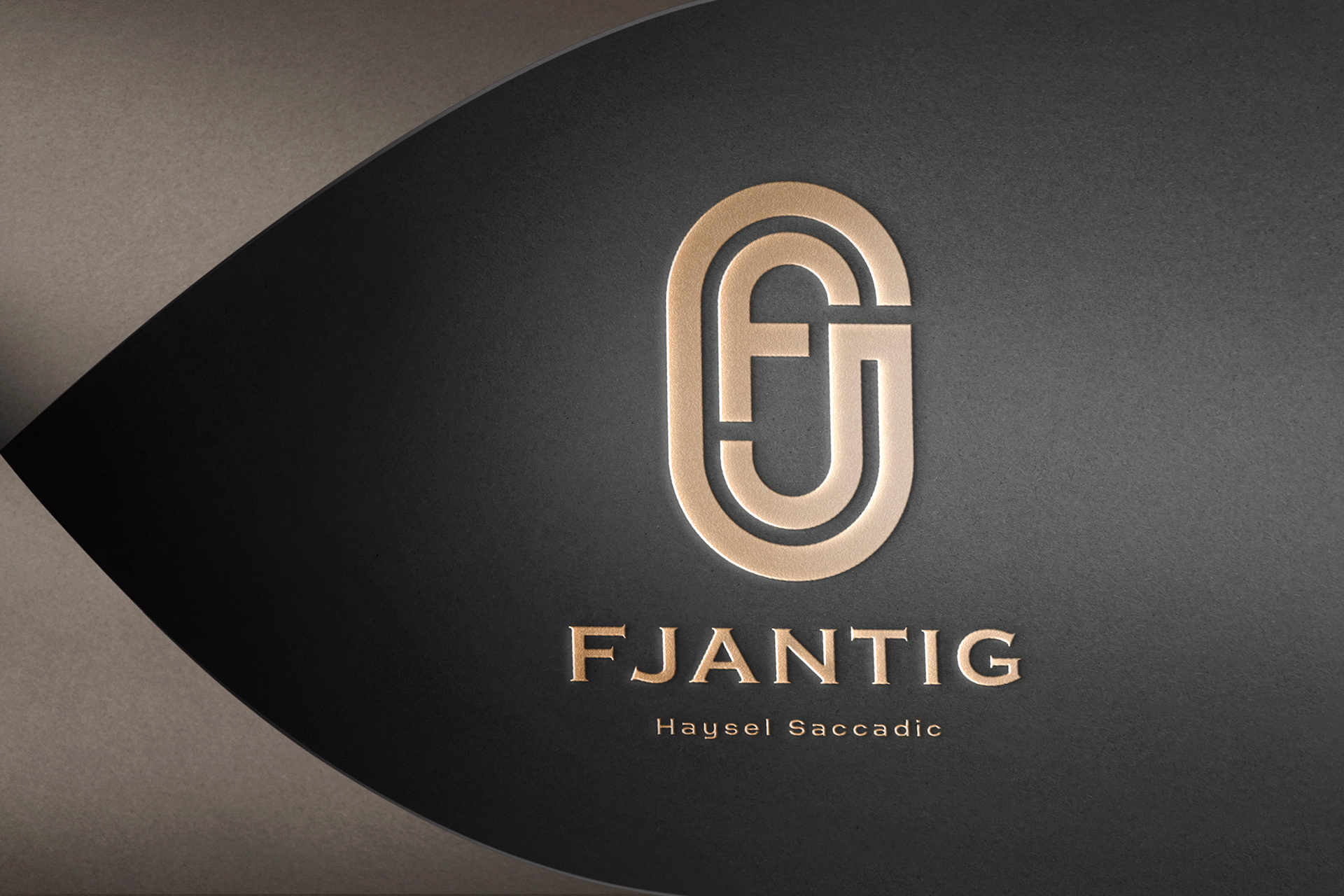 Bronze Logo Mockup on Folded Dark Card