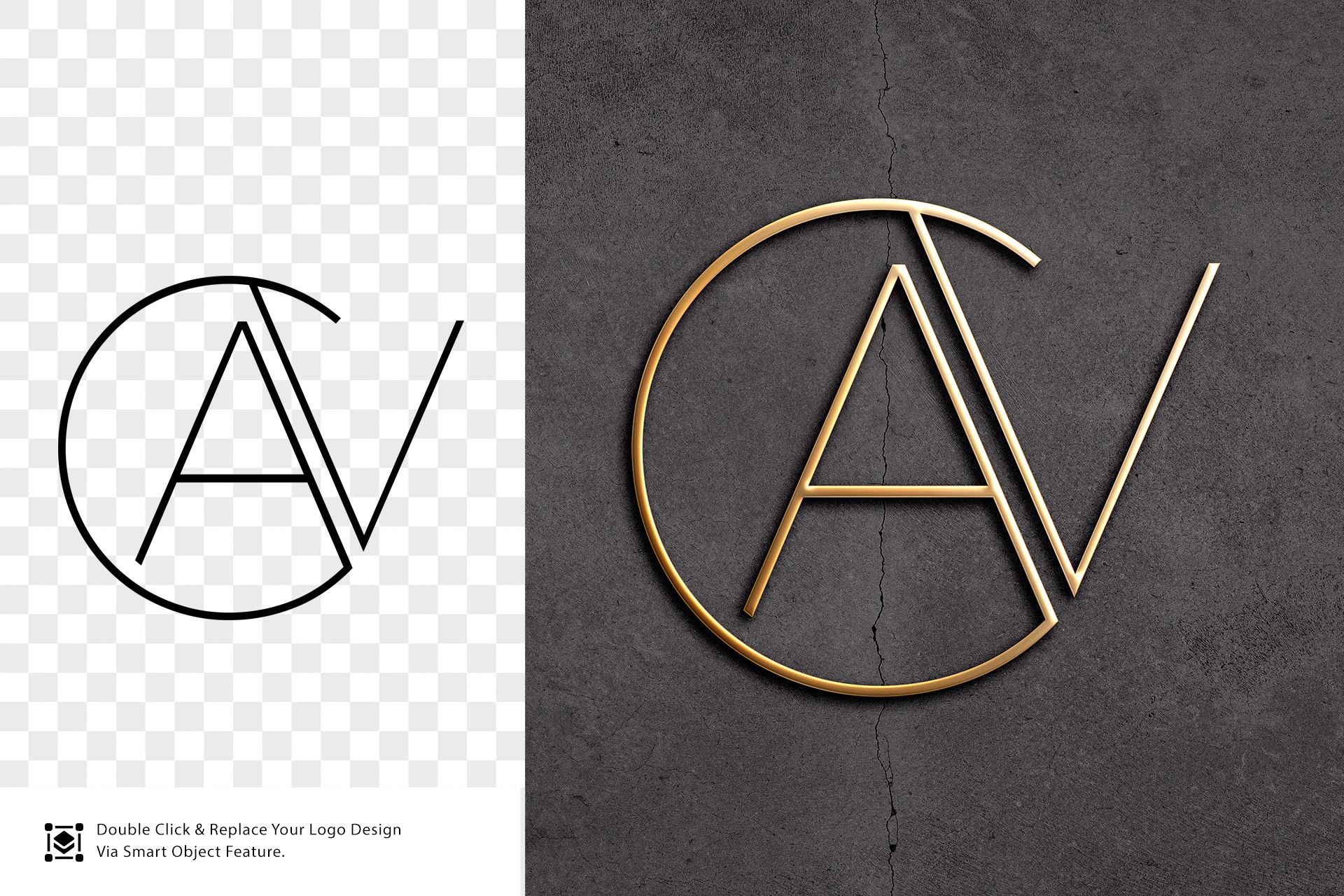 gold logo mockup