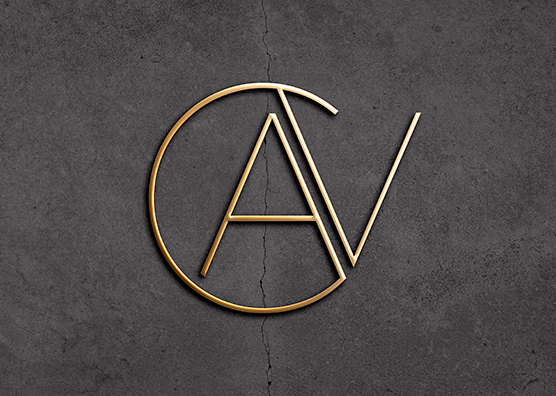 Gold Logo Mockup on Cracked Concrete Wall