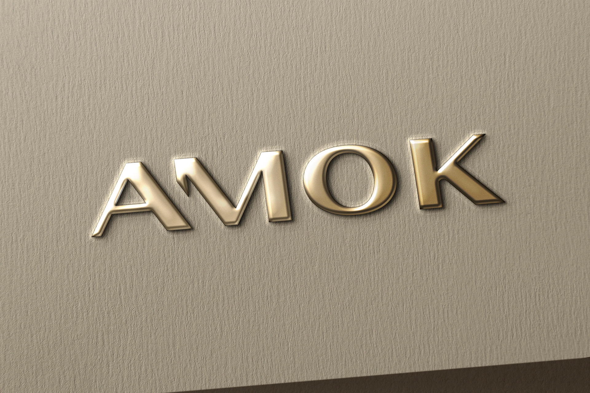 Foil Logo Mockup on Beige Textured Card
