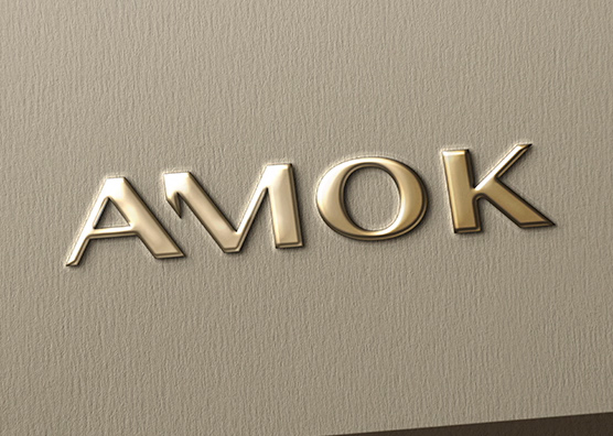Foil Logo Mockup on Beige Textured Card