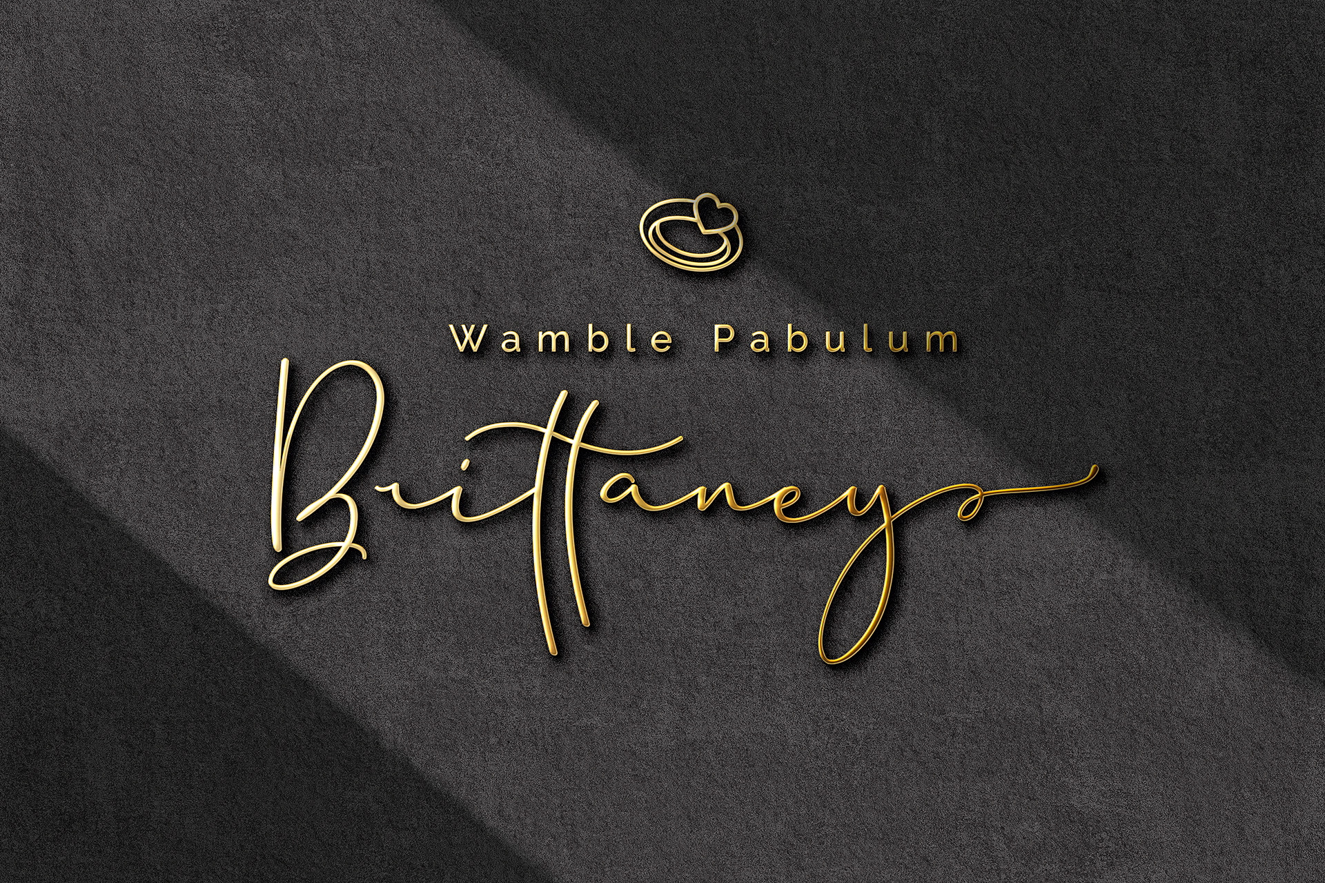 Gold Script Logo Mockup on Charcoal Background