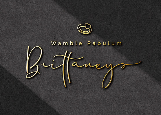 Gold Script Logo Mockup on Charcoal Background