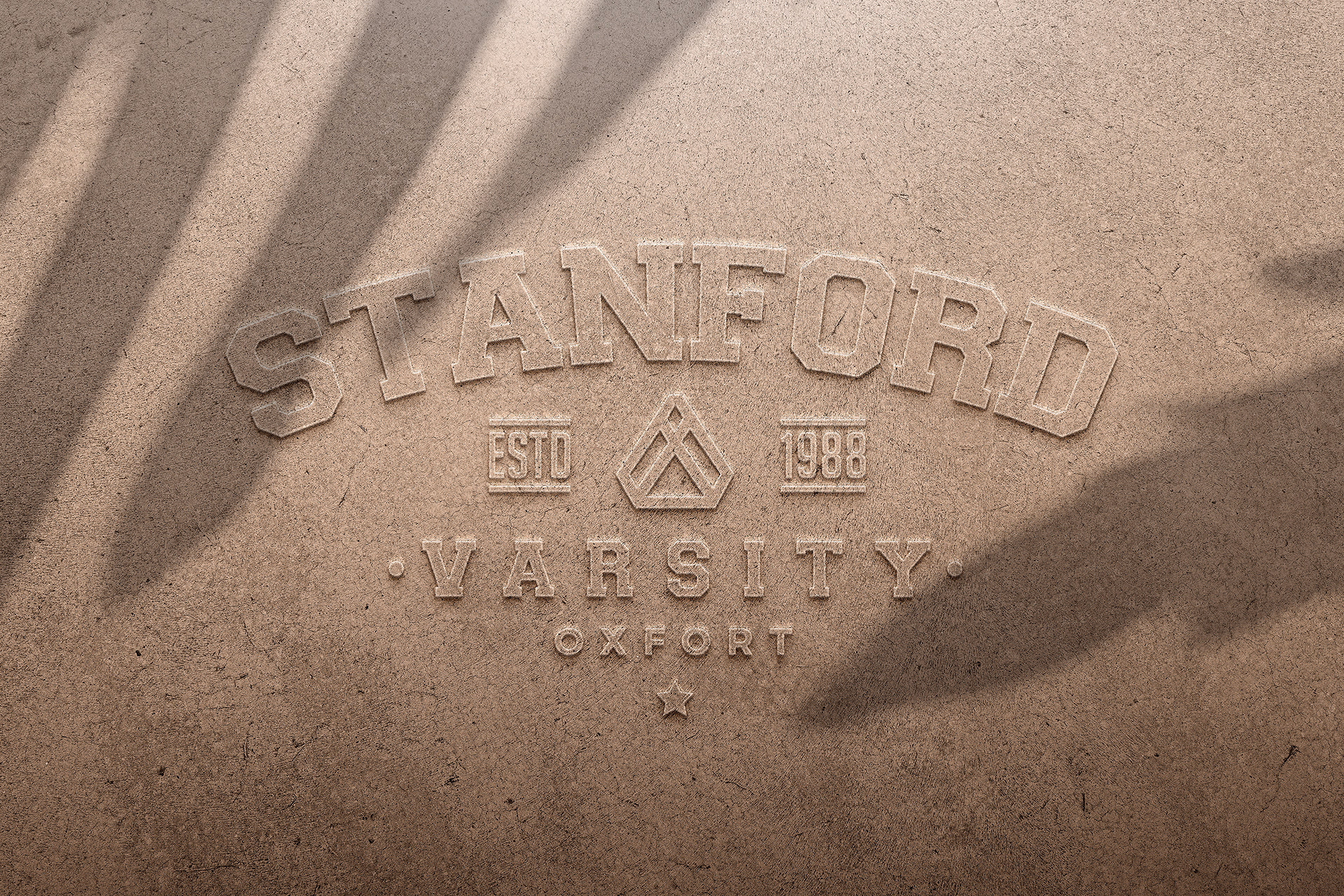 block stamp logo mockup
