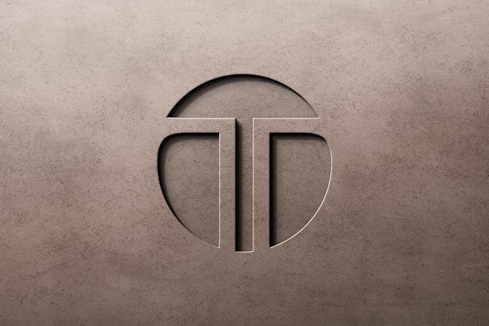 Cutout Logo Mockup on Brown Cardboard