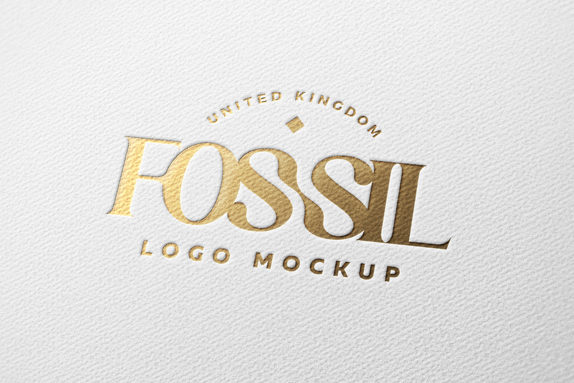 Foil Stamped Logo Mockup on White Paper