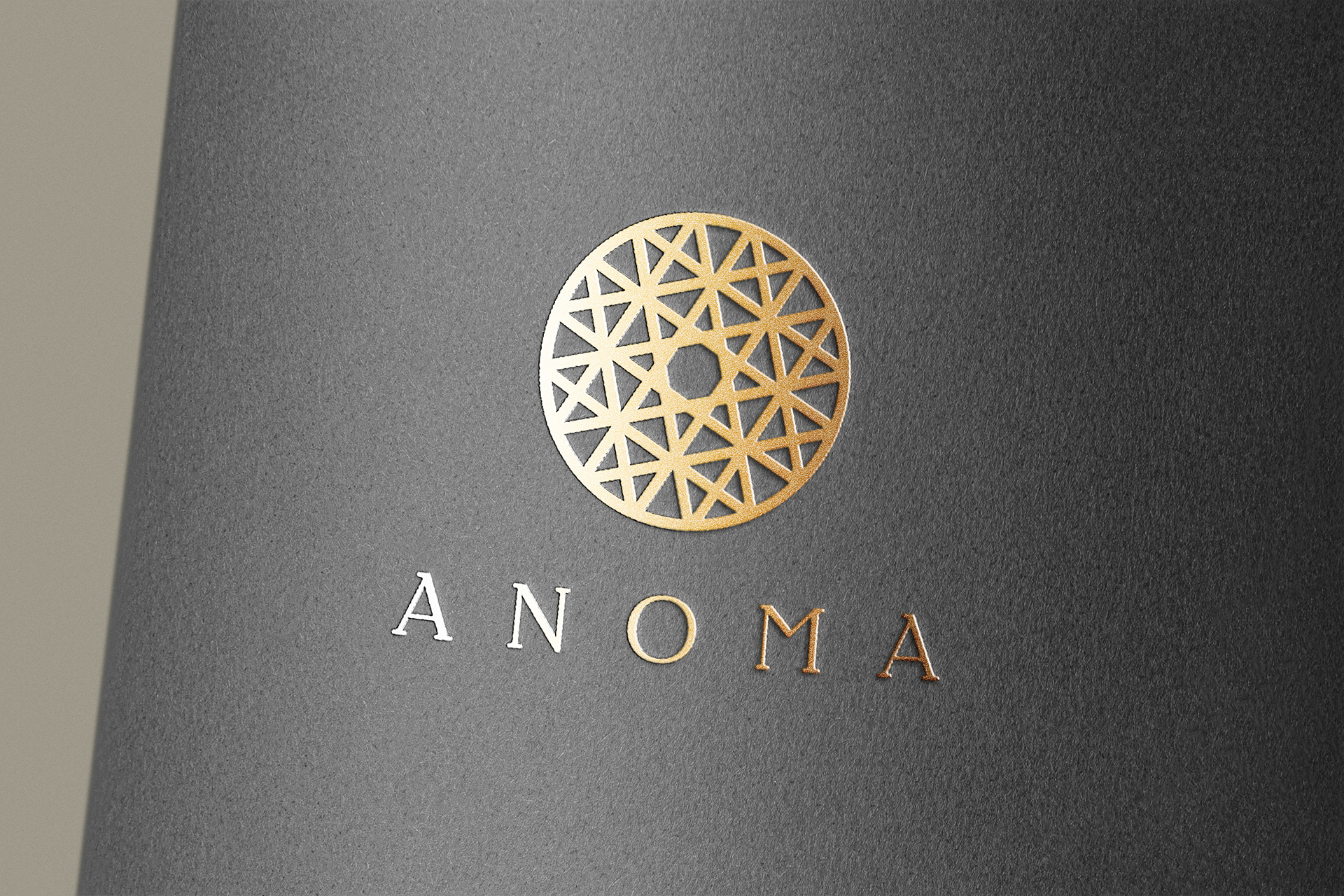 Gold Foil Logo Mockup on Dark Paper Surface