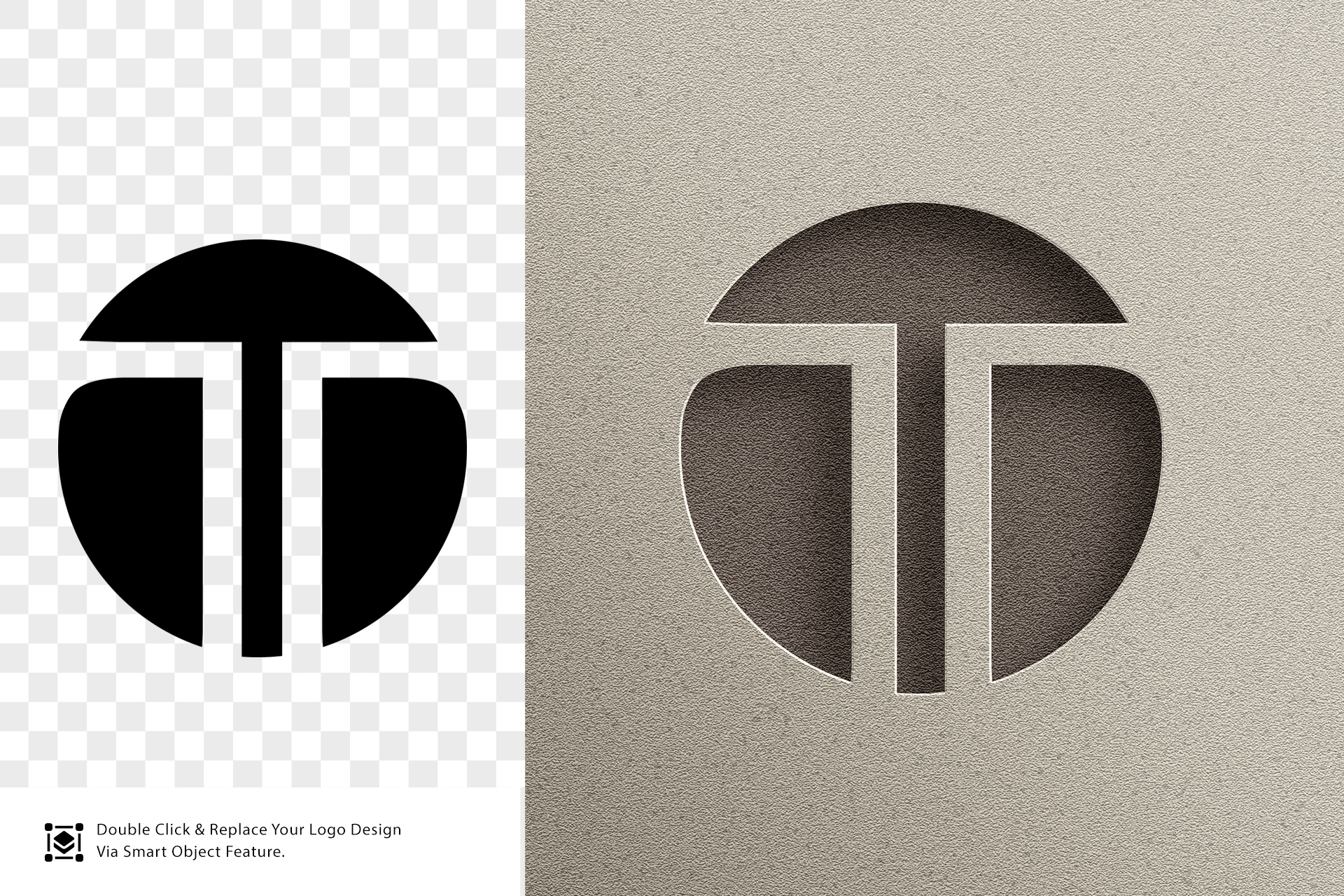 beige paper logo mockup