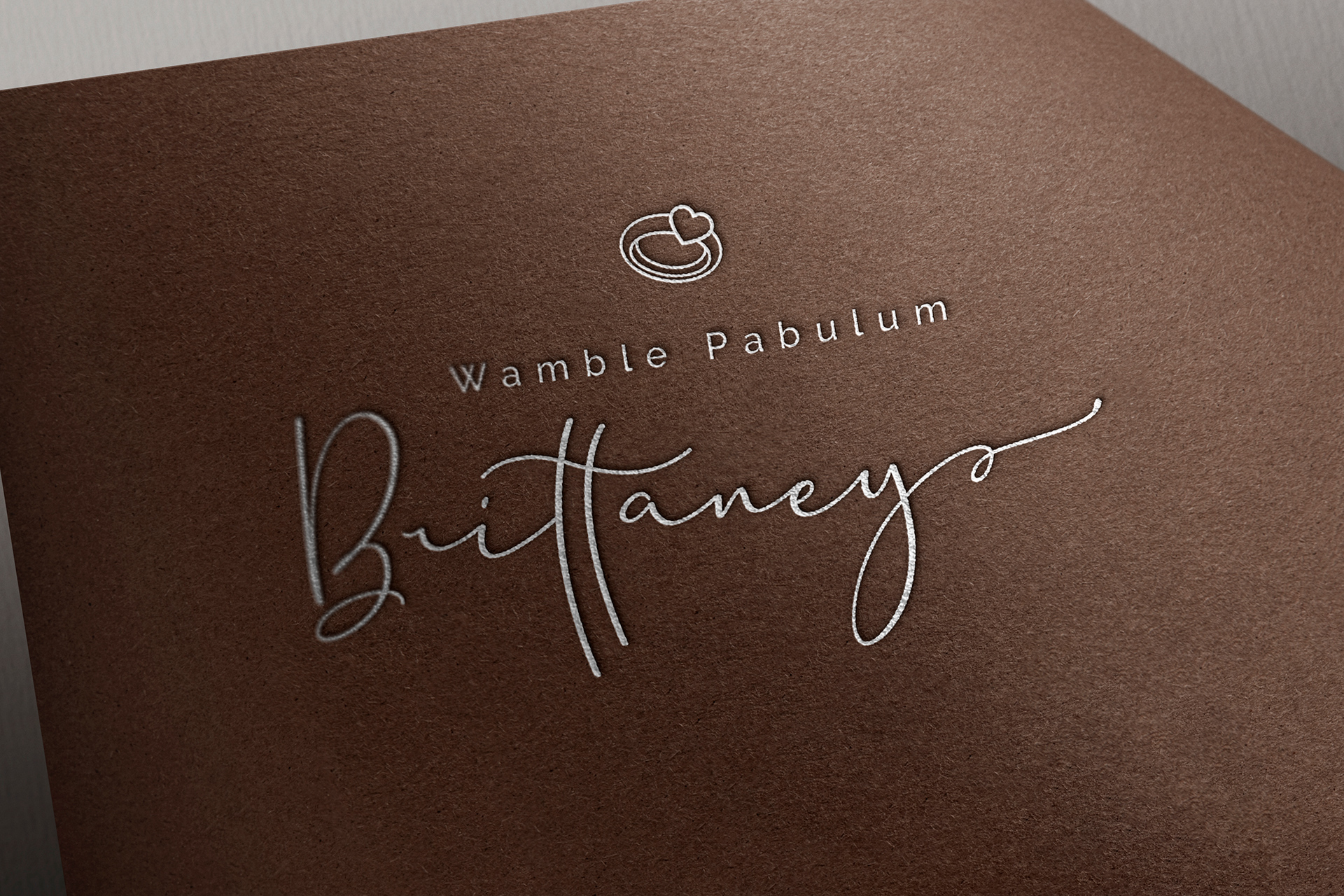 Silver Foil Logo Mockup on Brown Paper Texture