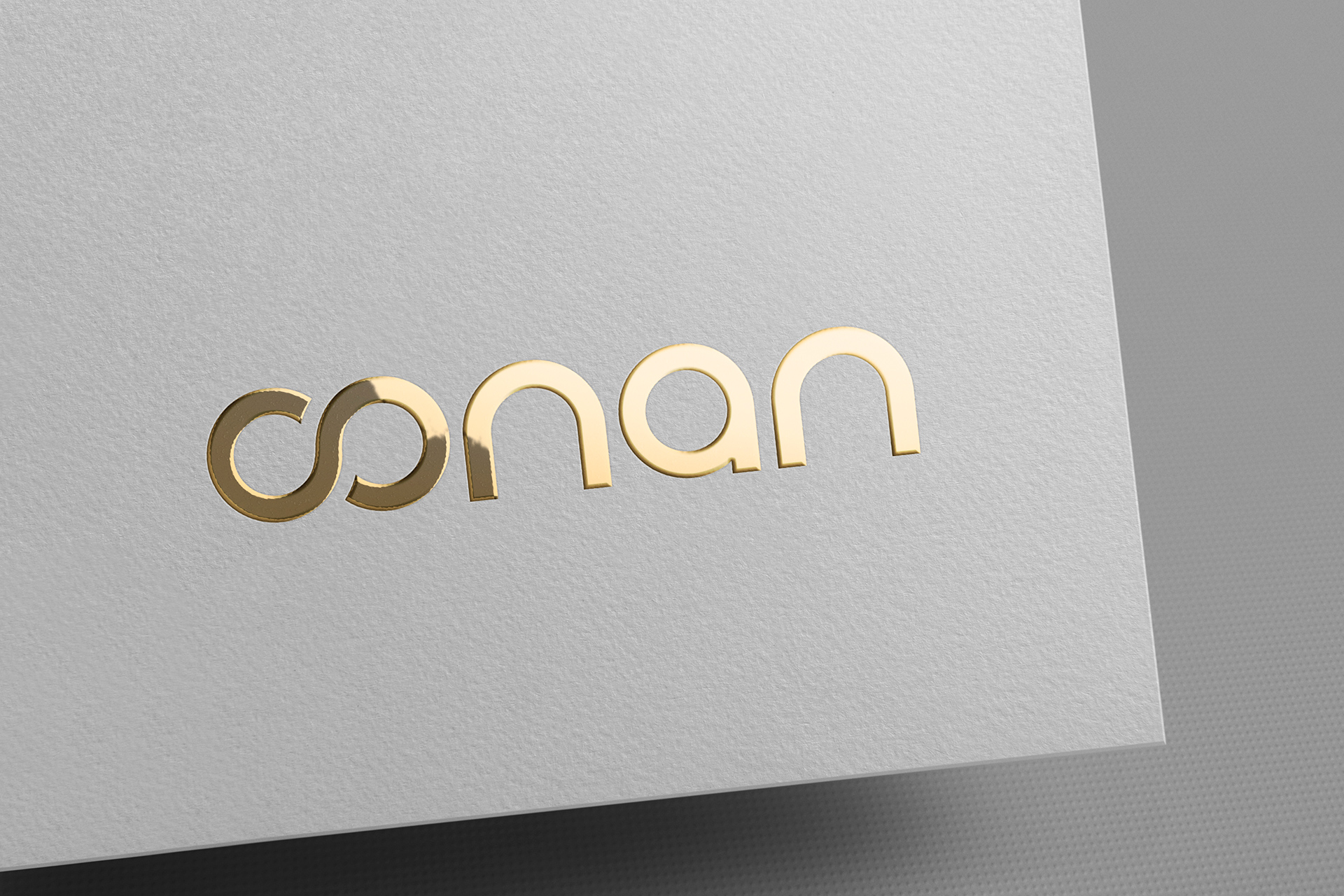 Gold Foil Logo Mockup on White Paper Texture