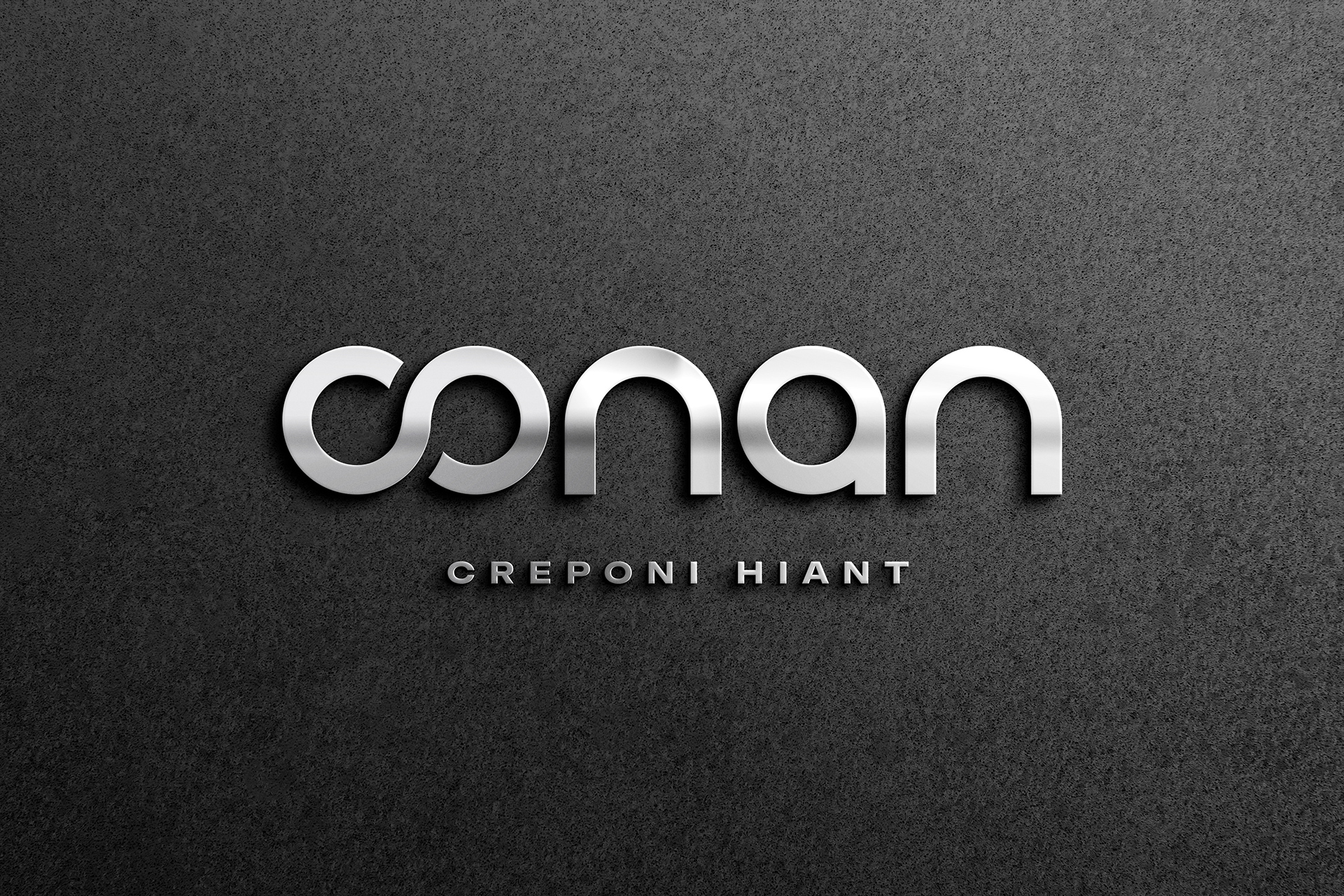 Metallic Logo Mockup on Dark Textured Background