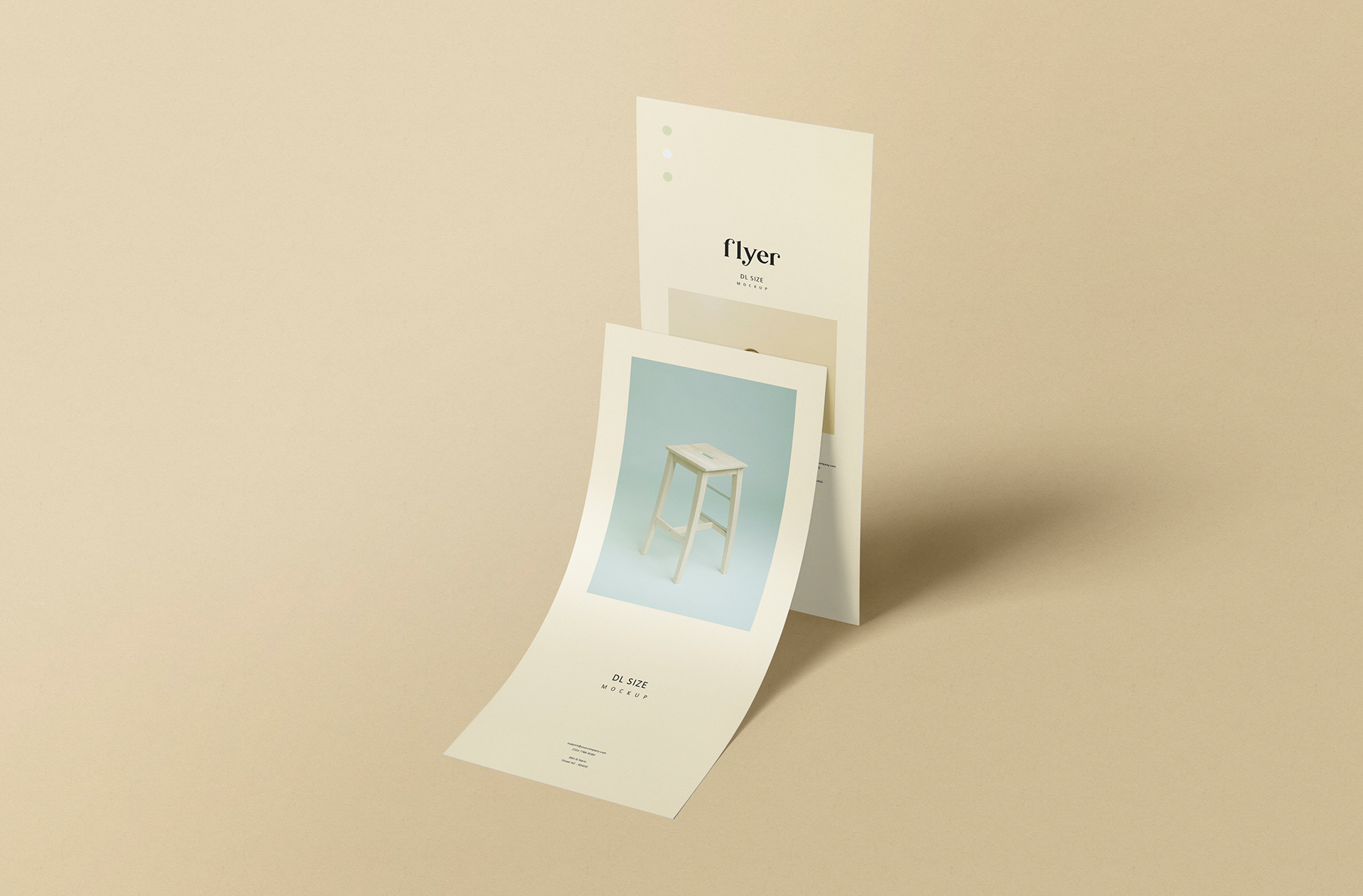 Folded DL Flyer Mockup – Realistic Print Display