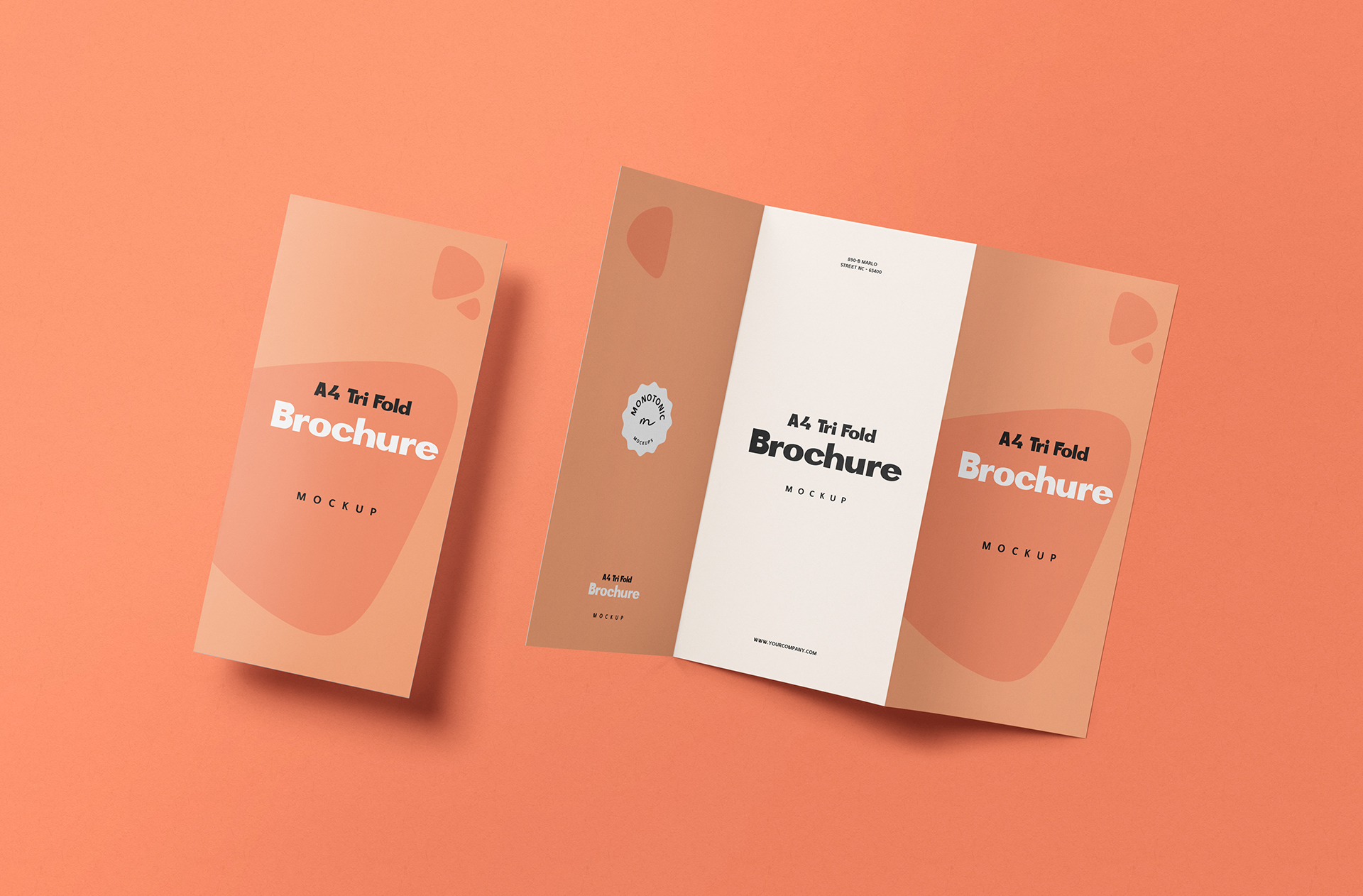 Folded A4 Brochure Mockup – High-Quality PSD