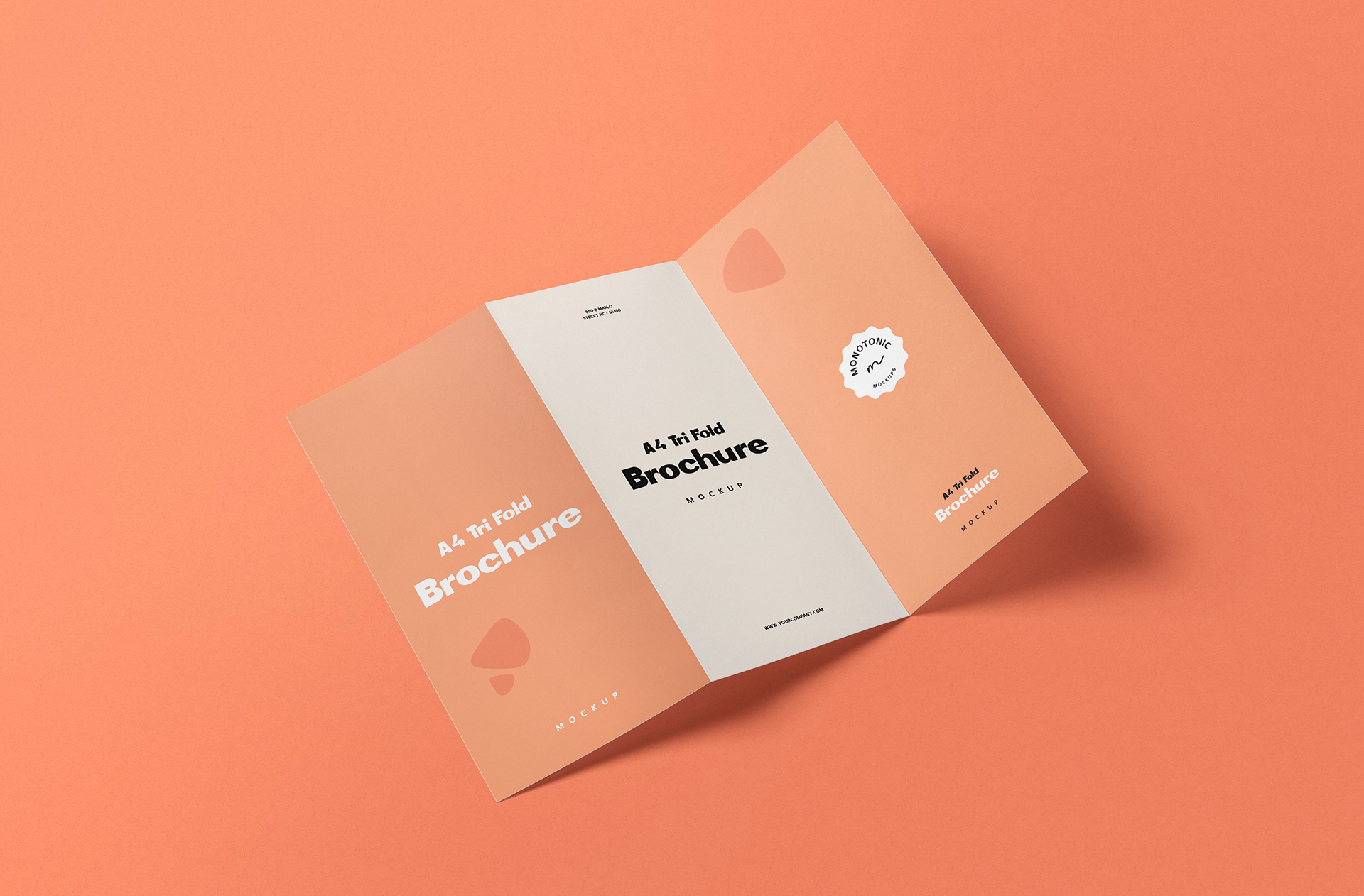 Open A4 Tri-Fold Brochure Mockup – Corporate Branding