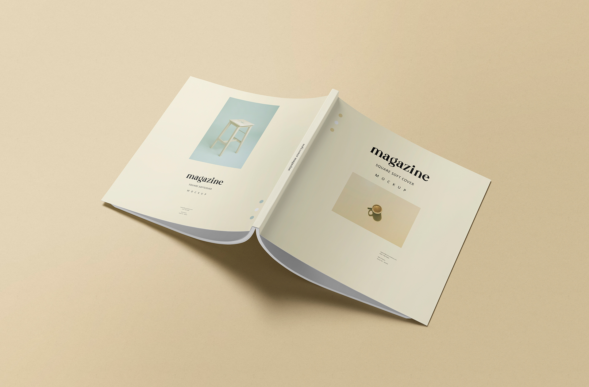Square Magazine Mockup – Realistic Print Design