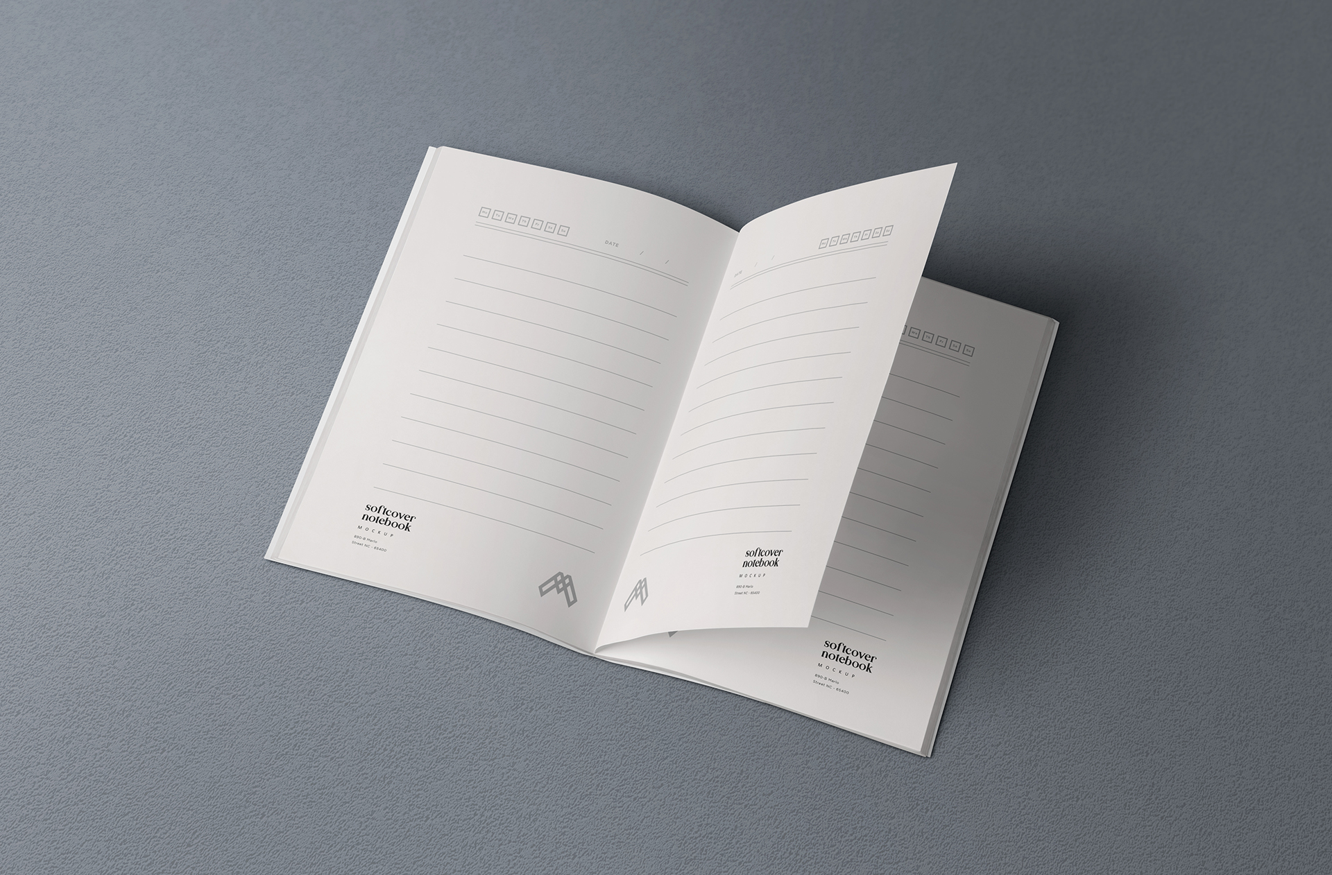 Open Softcover Notebook Mockup – High-Quality PSD
