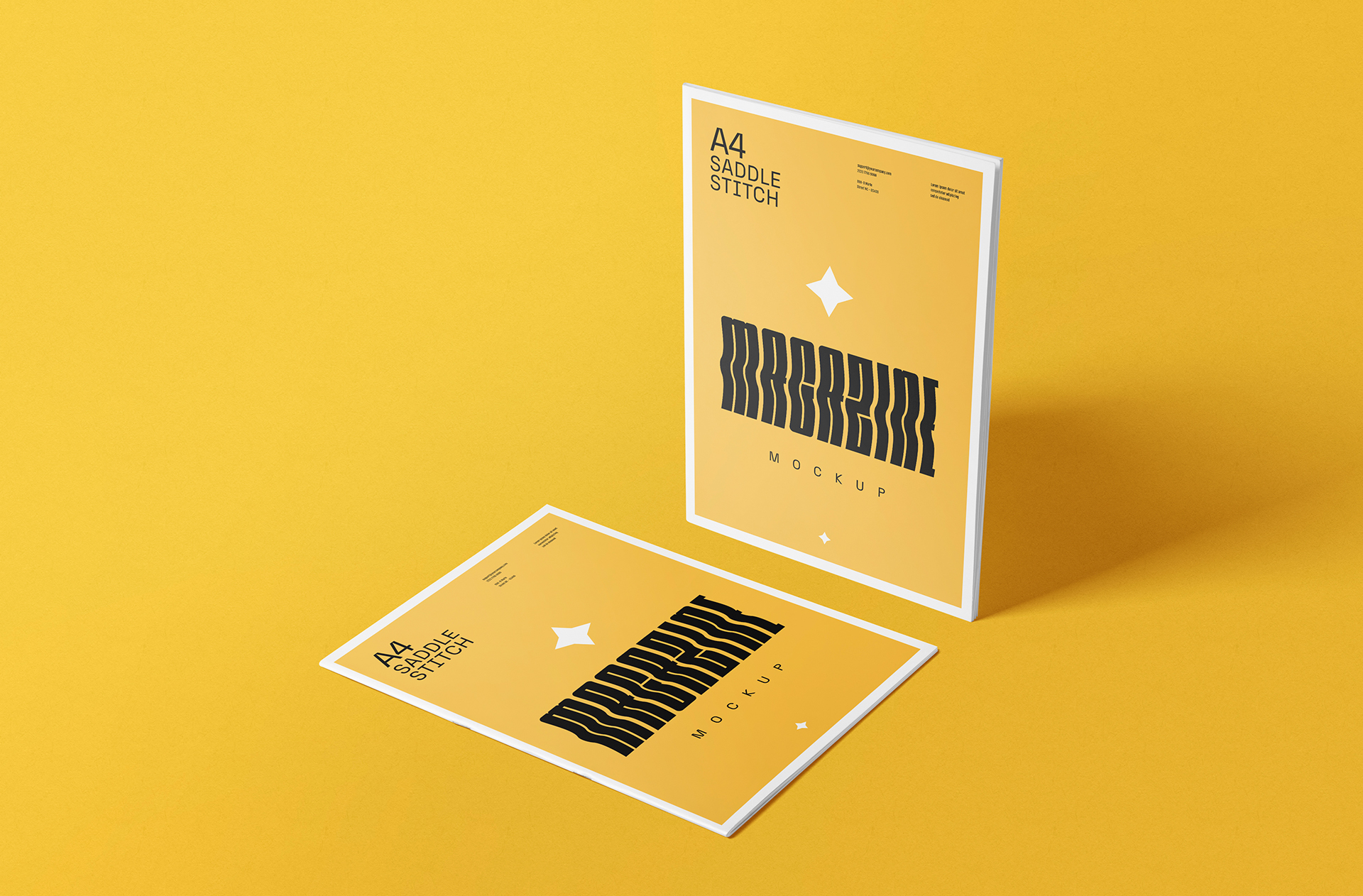 Standing A4 Saddle Stitch Booklet Mockup – Professional Design