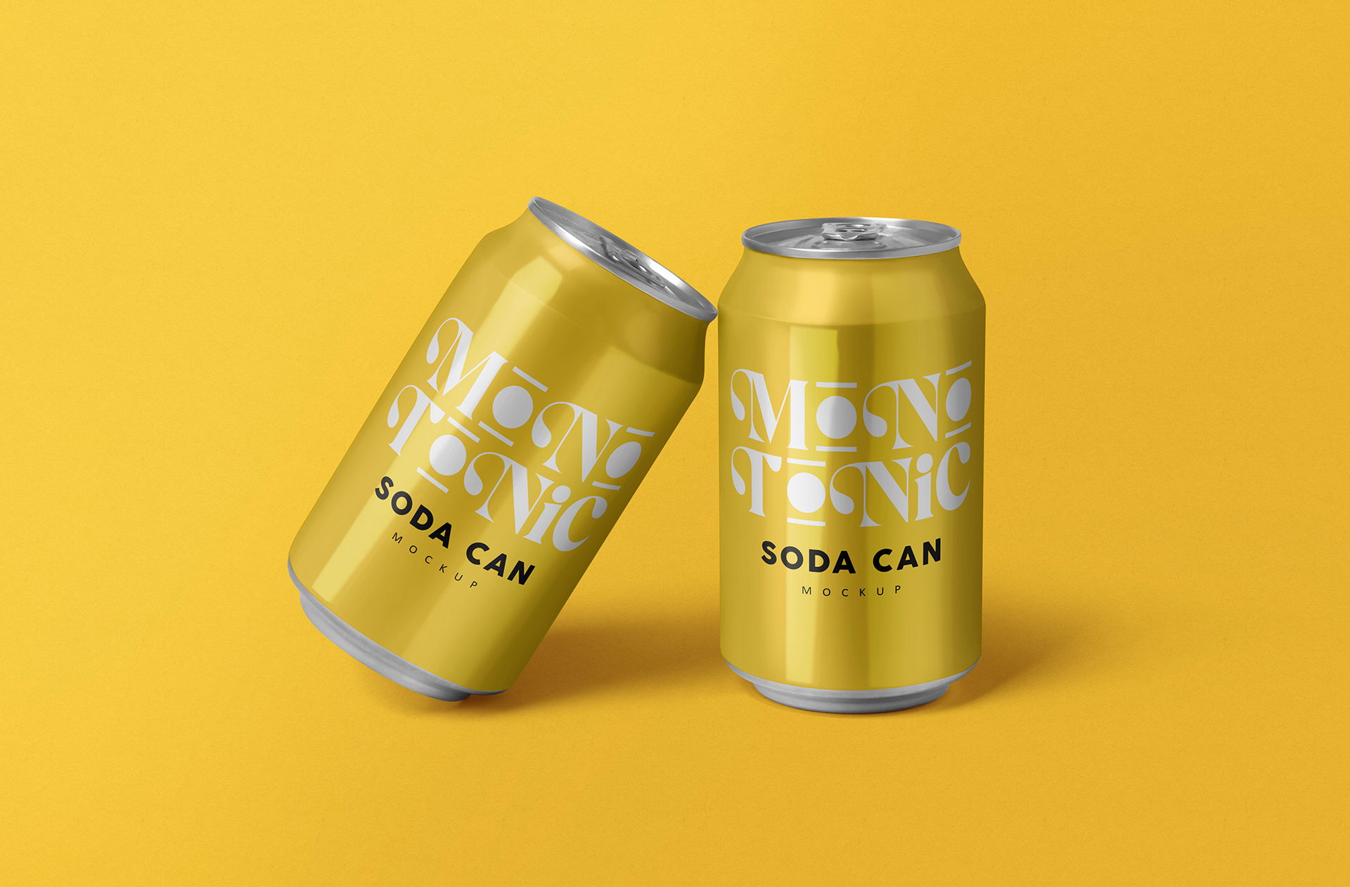 Realistic Soda Can Mockup with Floating Display