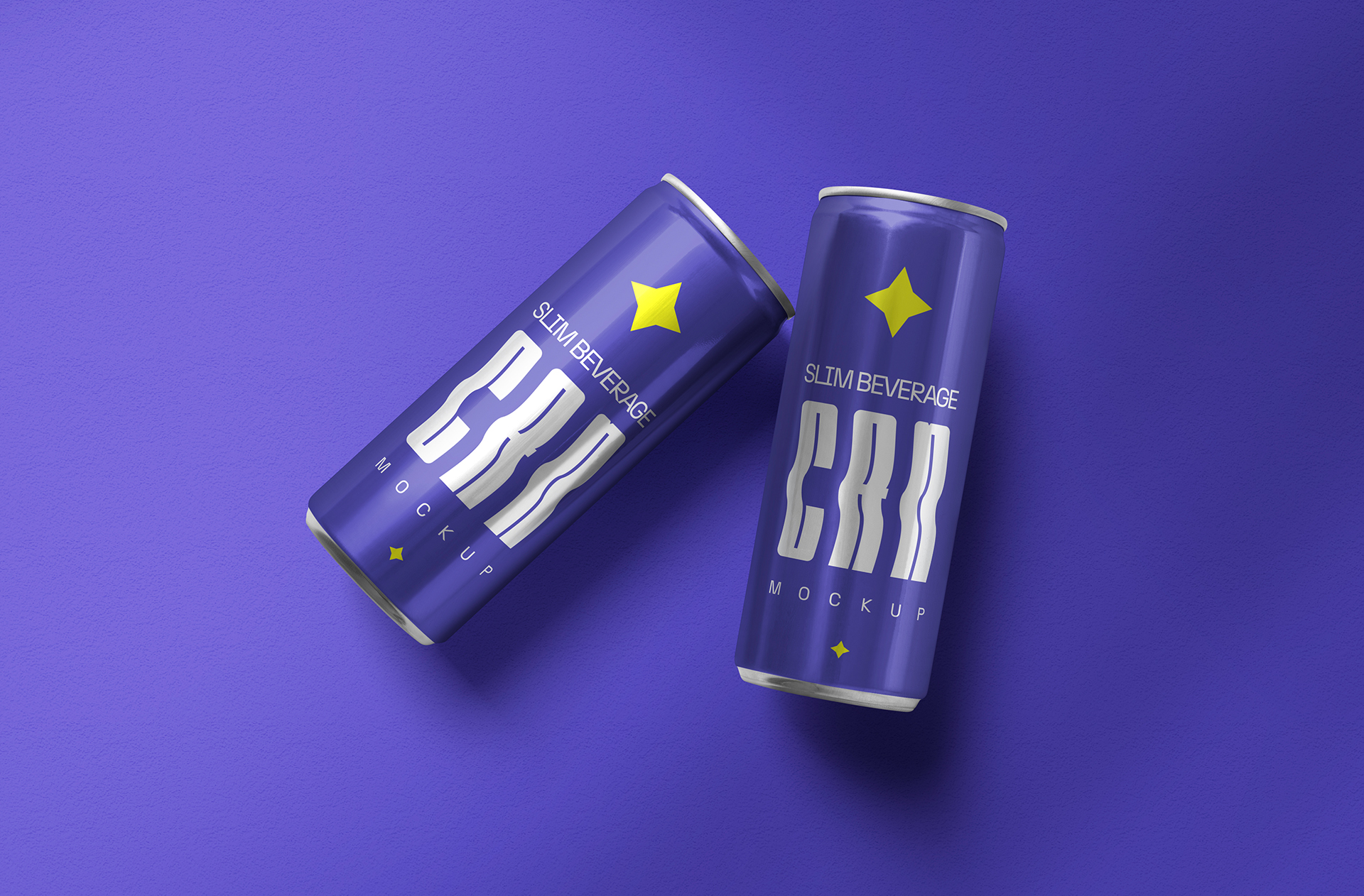 Floating Slim Can Mockup with Minimalist Design