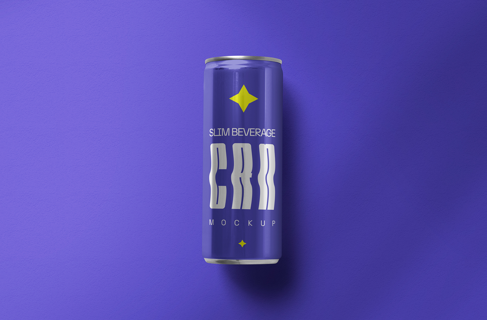 Close-Up Slim Can Mockup for Detailed Branding