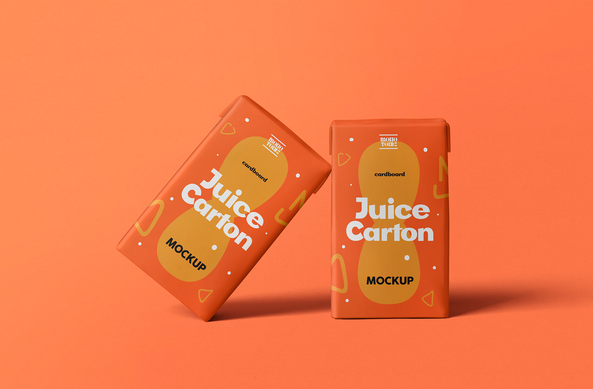 Premium Juice Carton Mockup with Side View Display