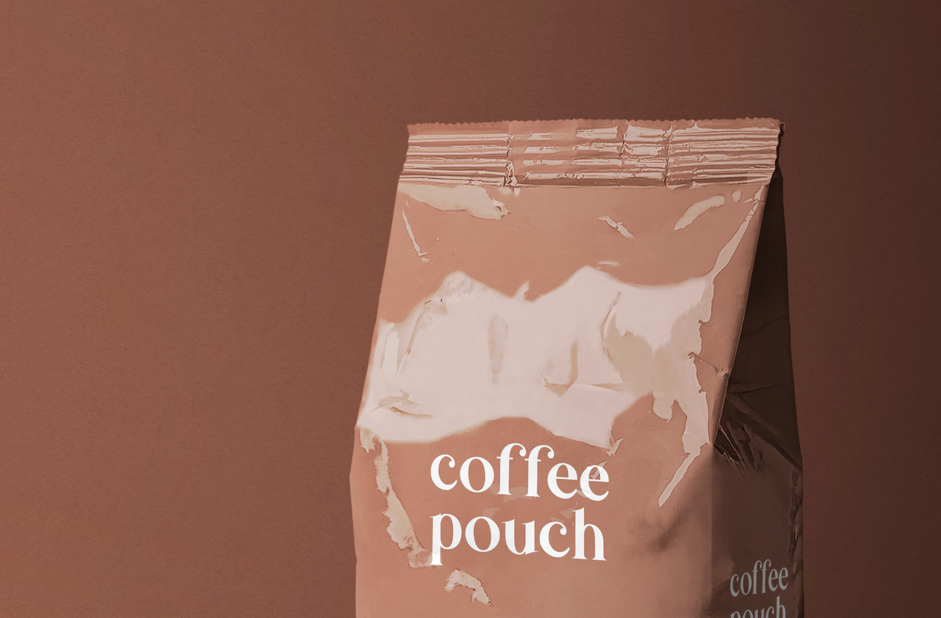 brown coffee pouch