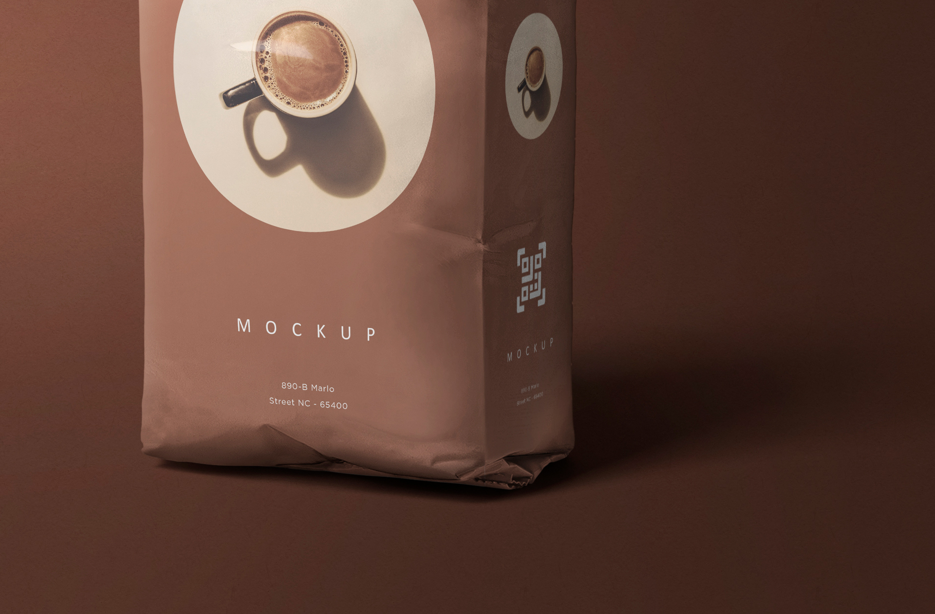 brown coffee pouch