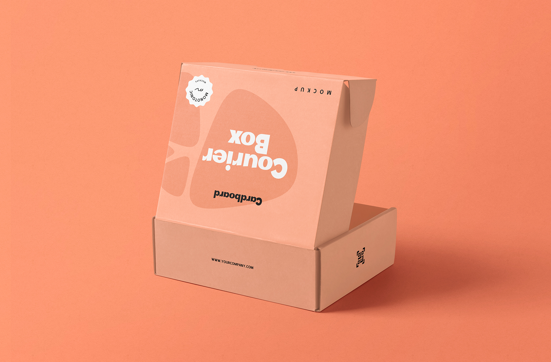 Modern Shipping Box Mockup with Customizable Design