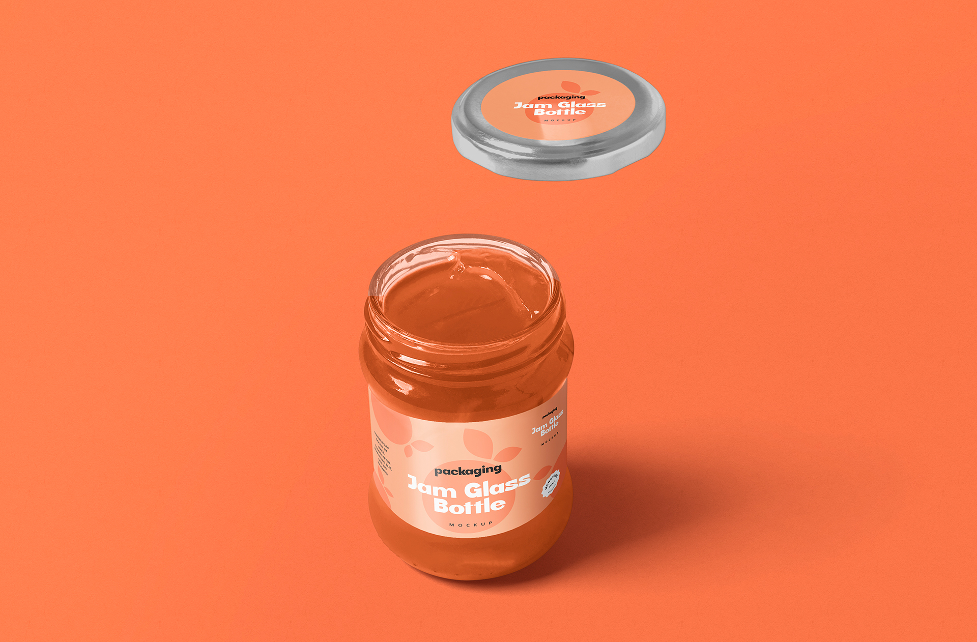 Open Glass Jar Mockup for Jam and Food Packaging
