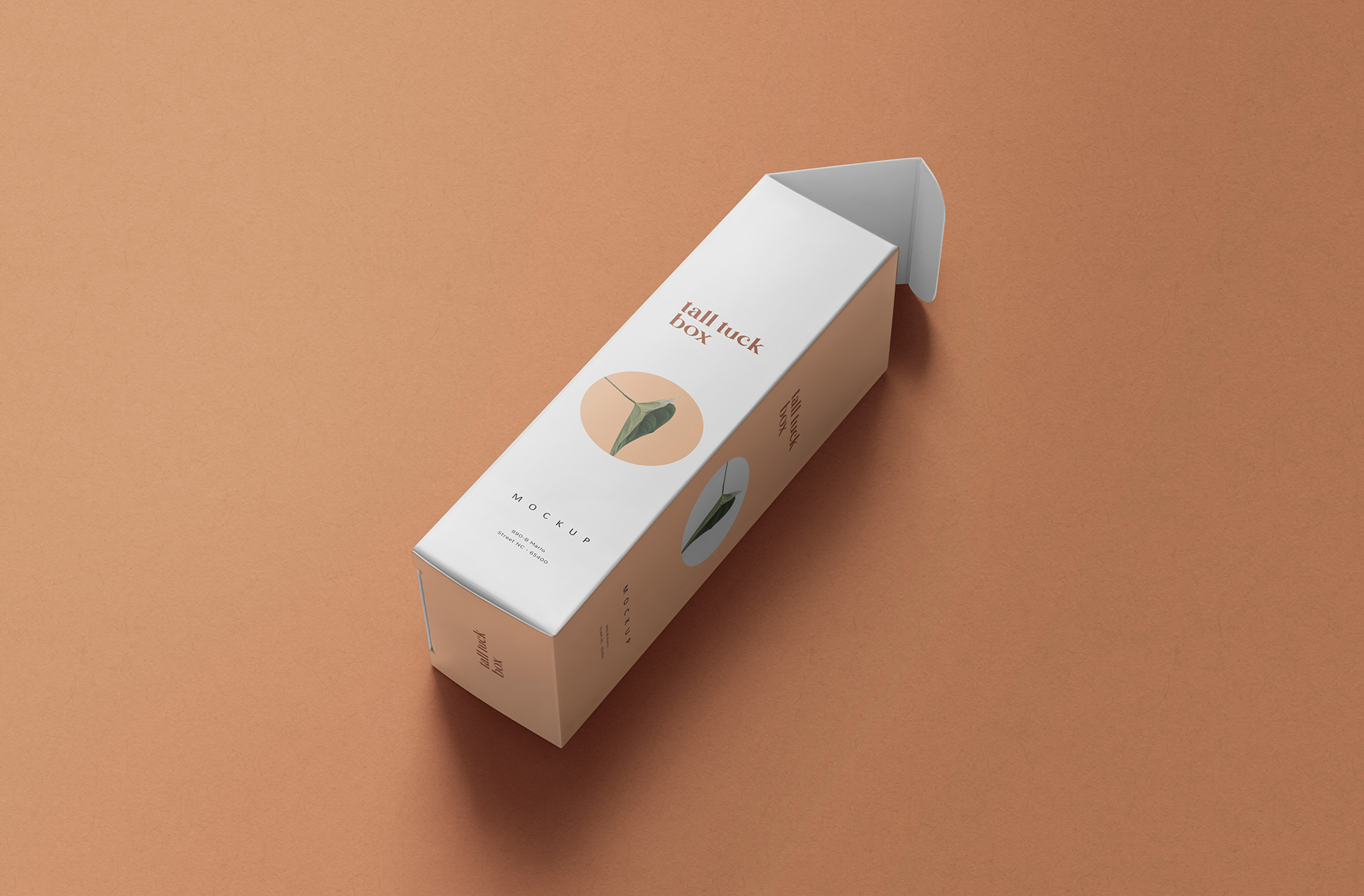 Open Tall Tuck Box Mockup for Product Packaging