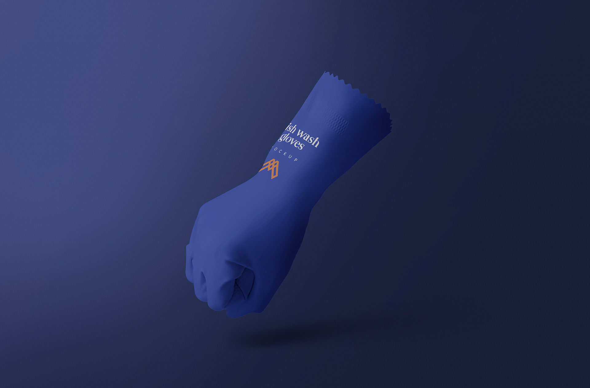 Floating Rubber Dishwashing Gloves Mockup