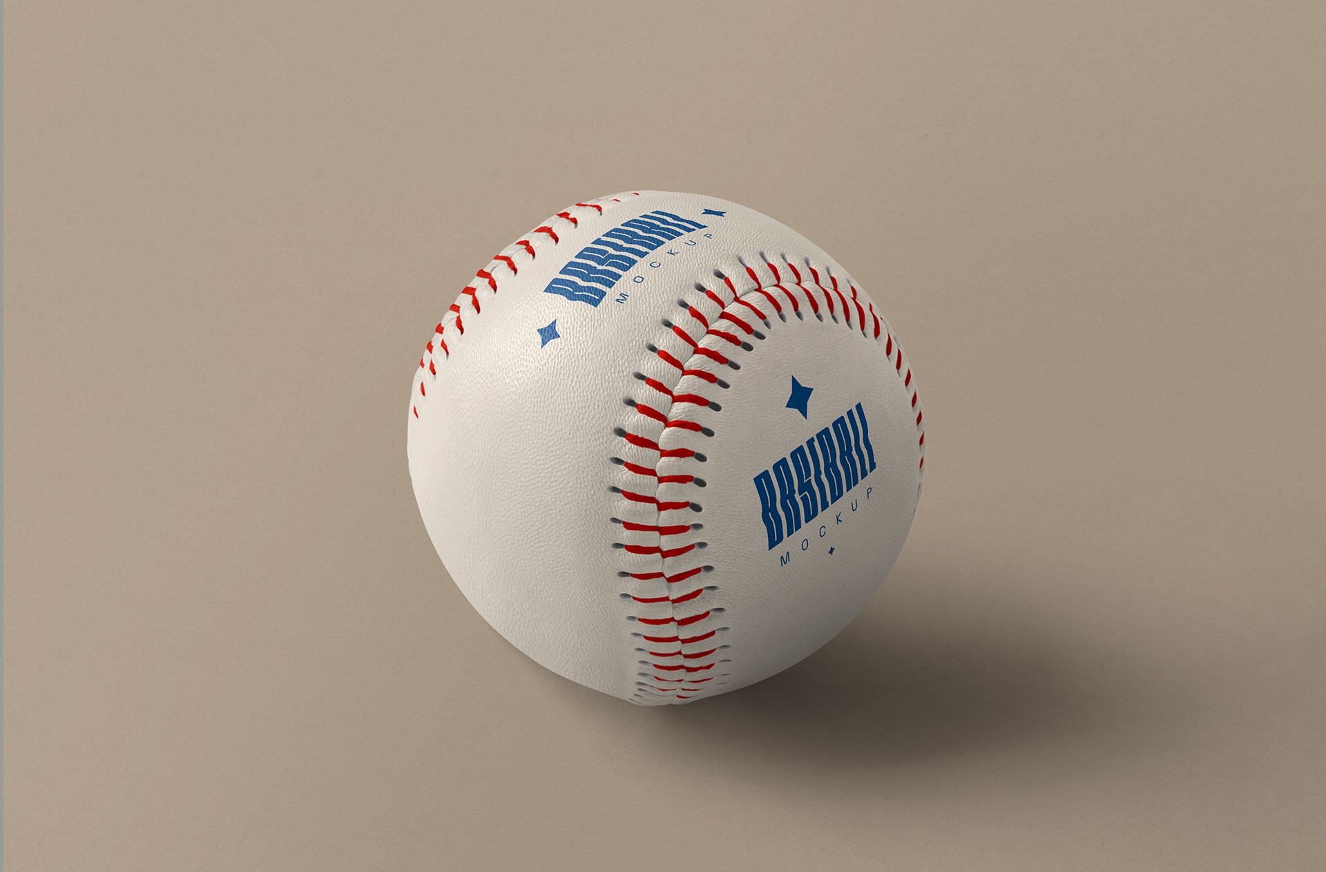 Professional Baseball Mockup with Engraved Logo Effect