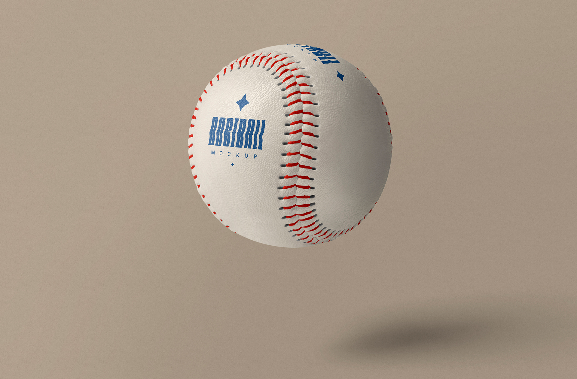 Minimalist Floating Baseball Mockup with Clean Background