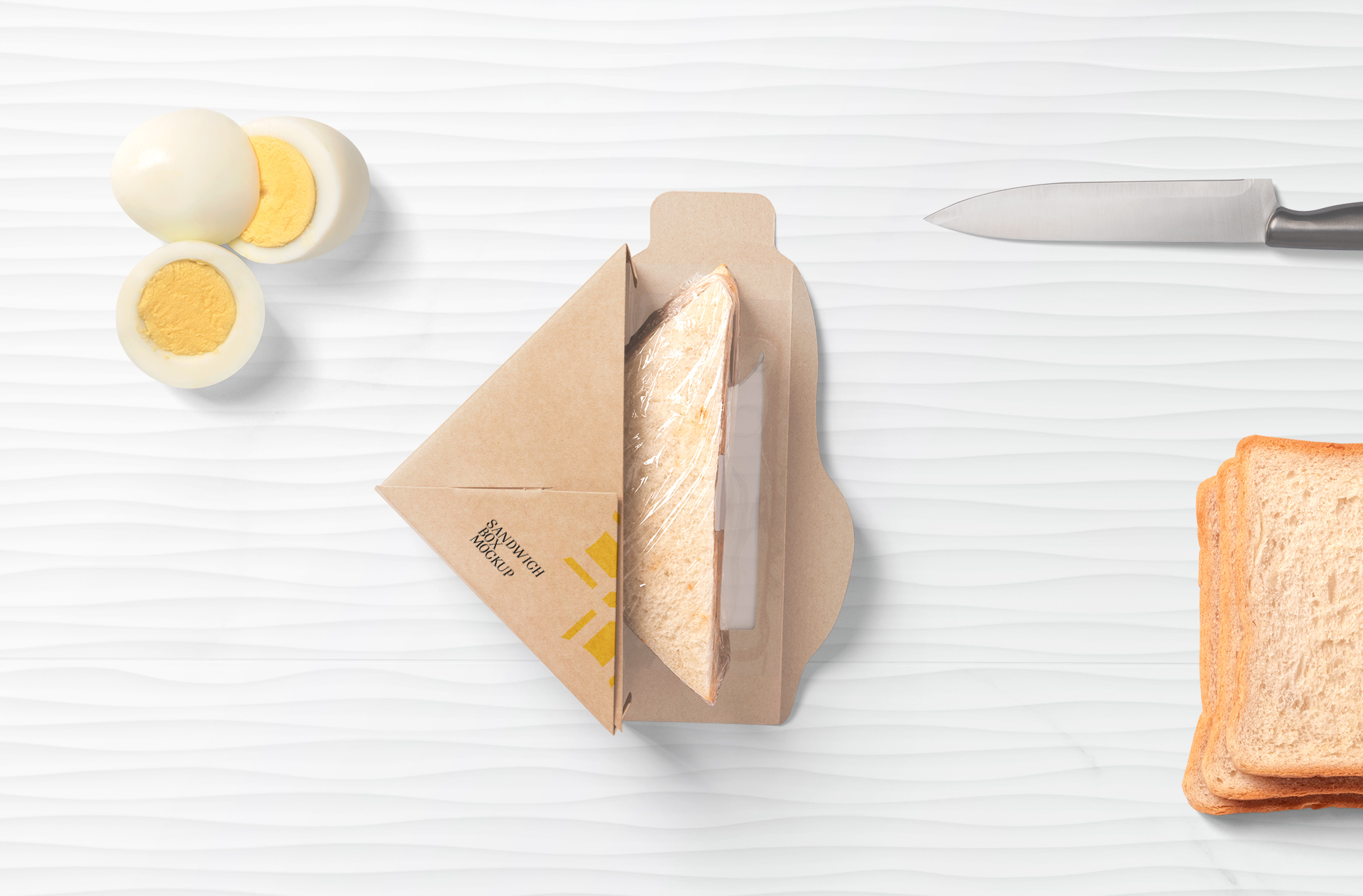 Disposable Sandwich Takeout Box Mockup