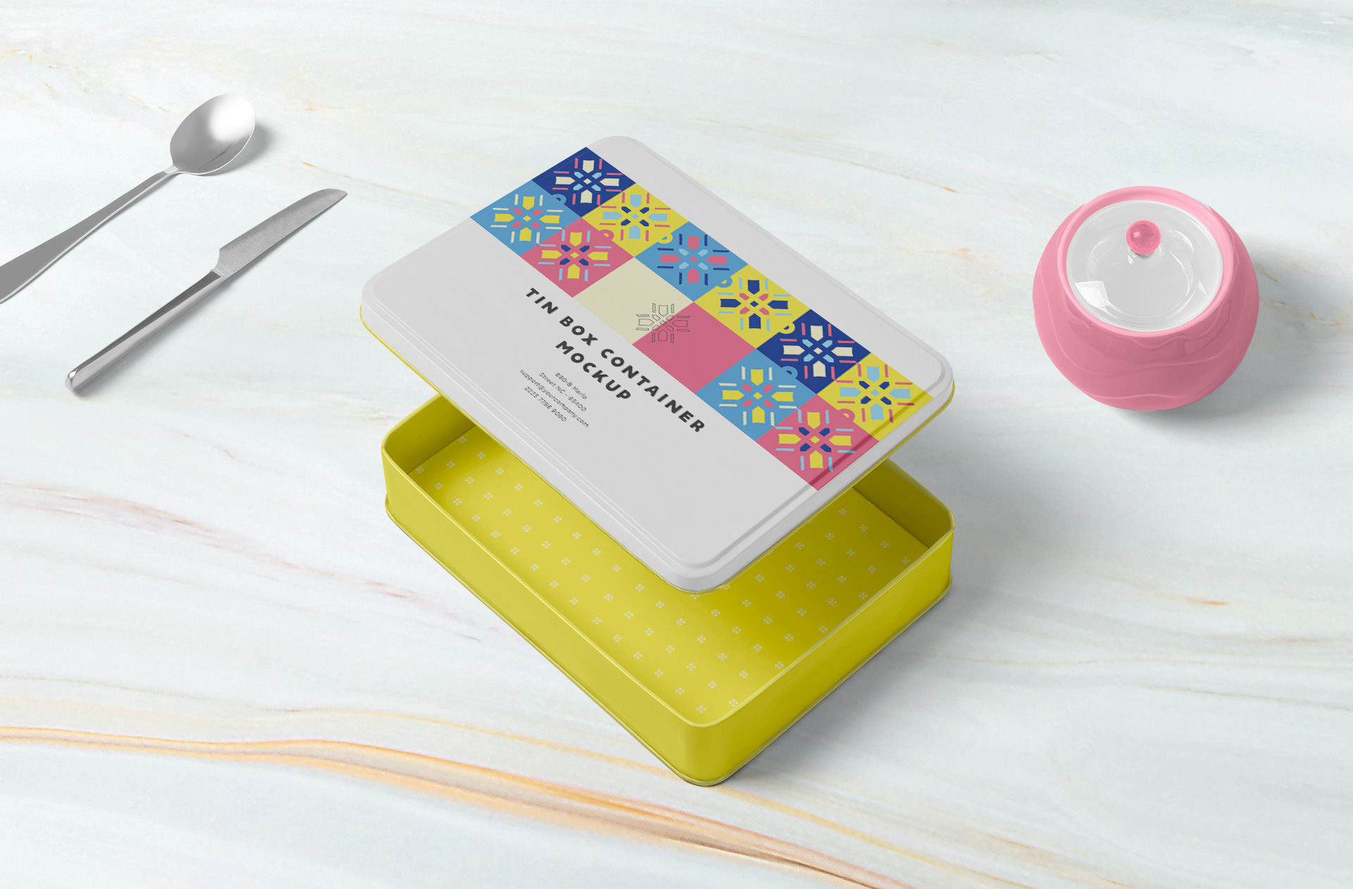 Rectangular Tin Box Mockup – Realistic Packaging Design