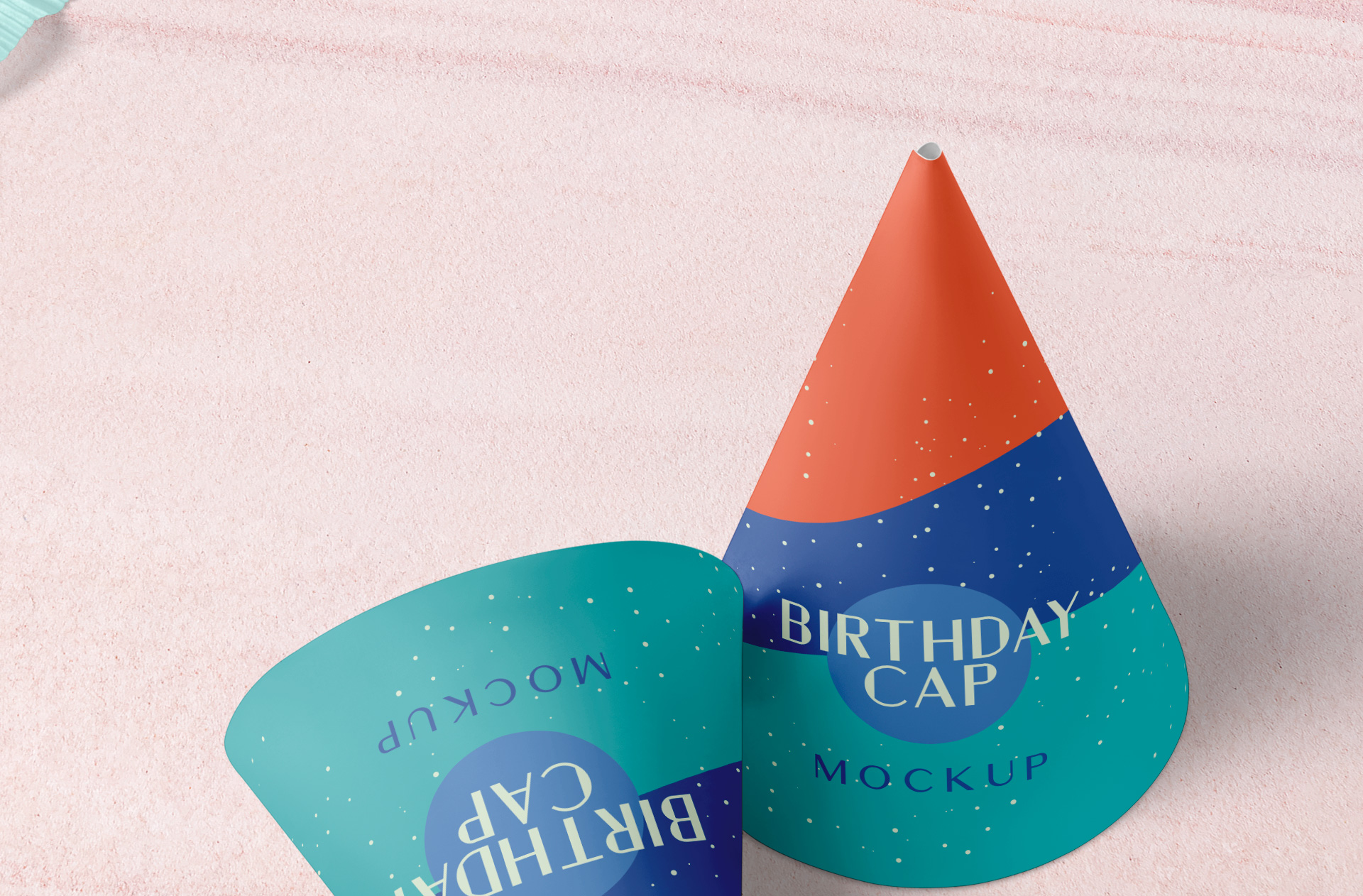 birthday cap top view mockup