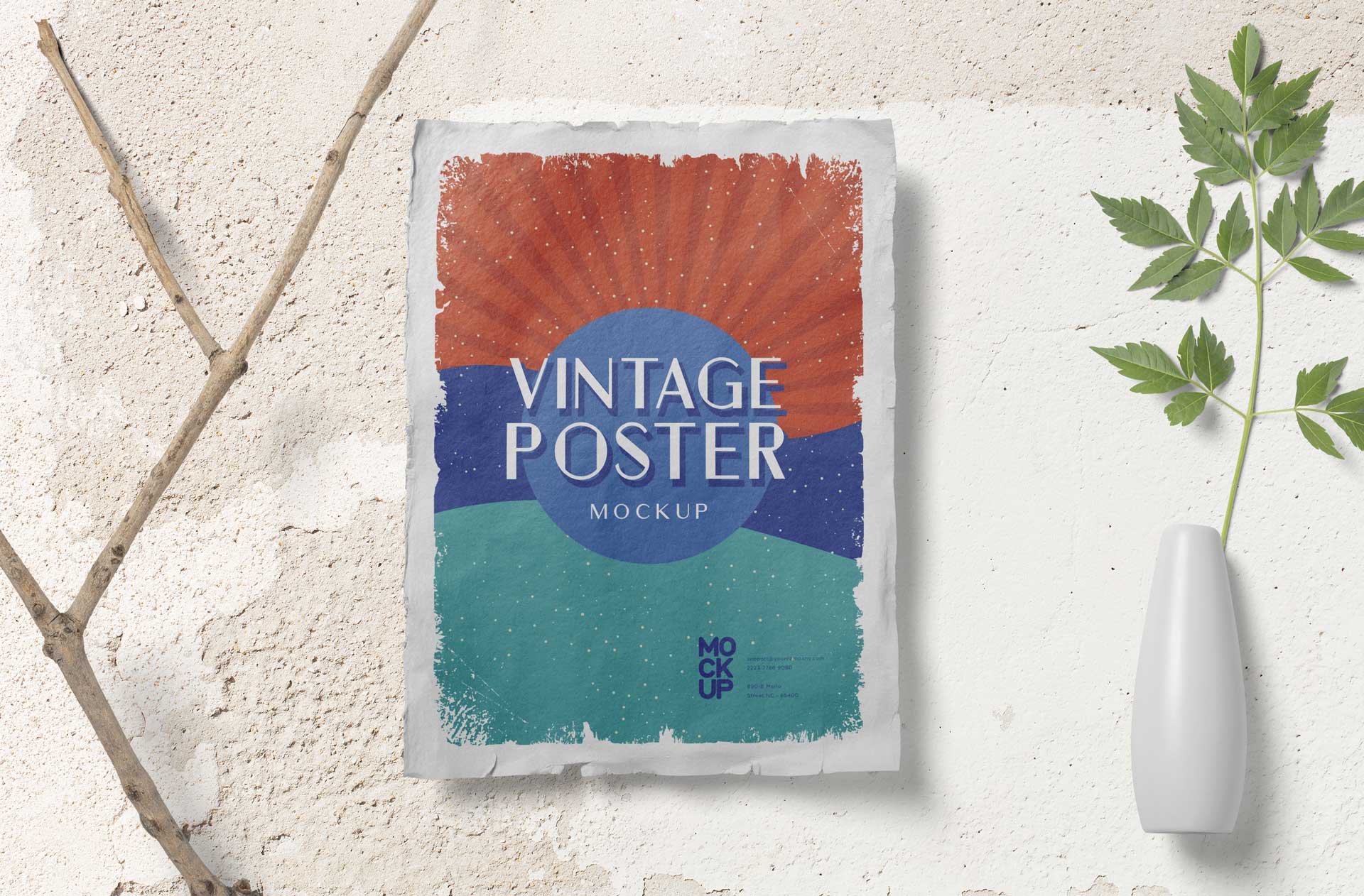 Vintage Poster Mockup – Front View