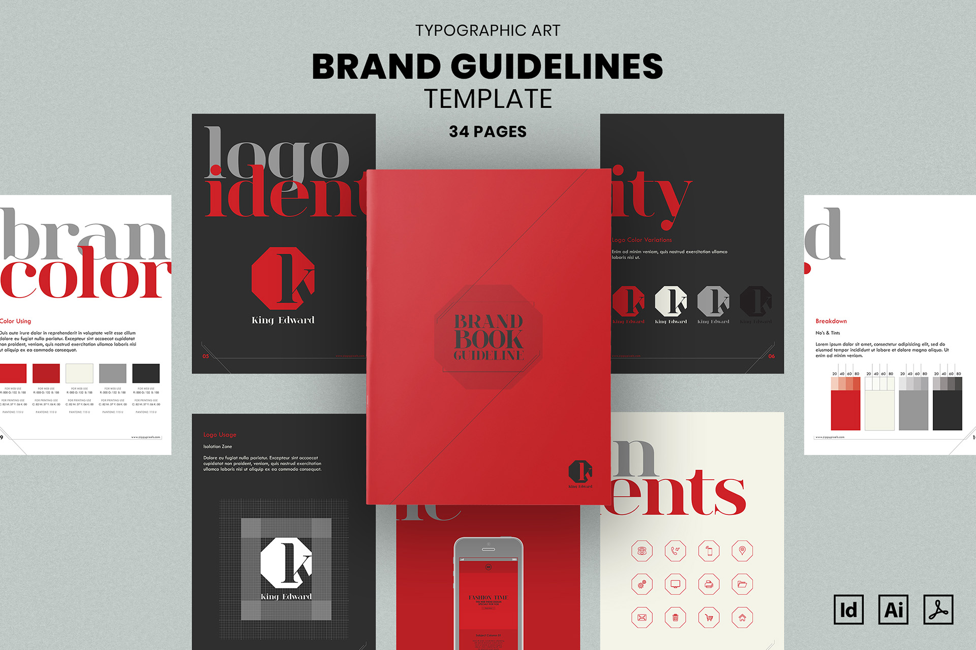 Typographic Art – Brand Guidelines Book Template