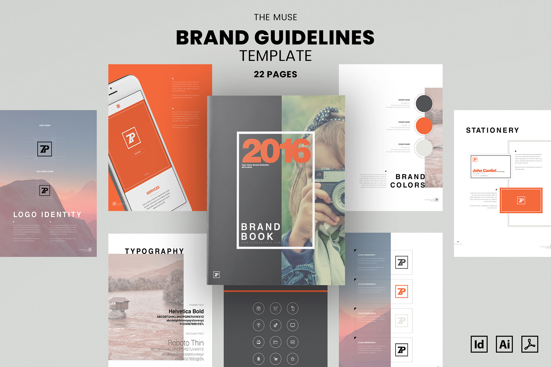 The Muse – Brand Guide Template (Adobe InDesign, Adobe Illustrator & Adobe PDF)