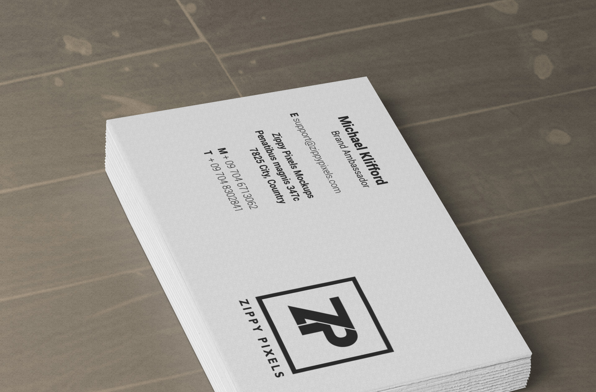 black and white card mockup
