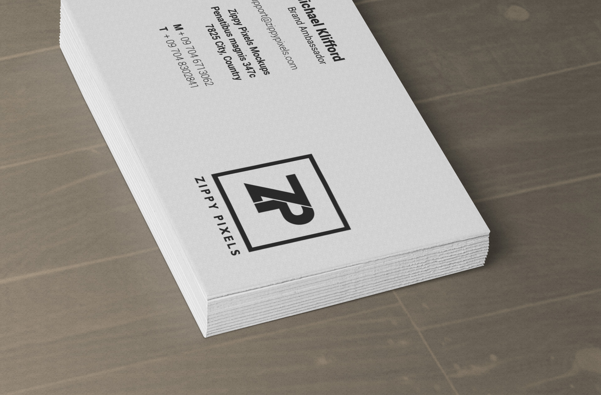 black and white card mockup
