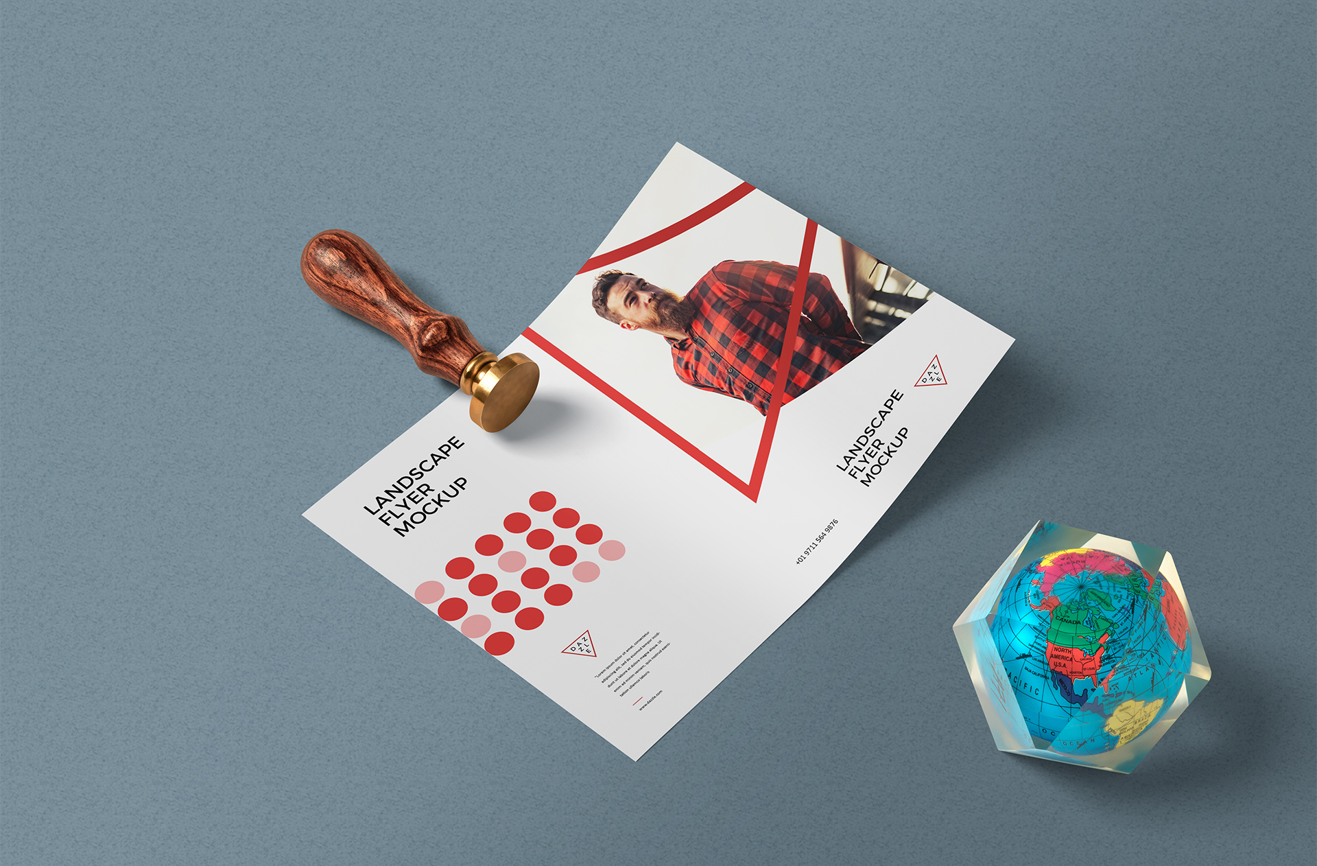 Elegant A4 Landscape Flyer Mockup – Premium PSD