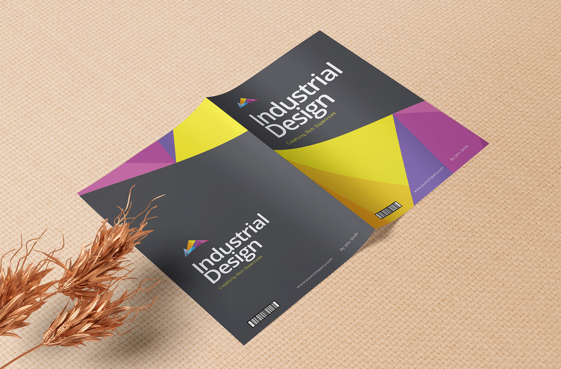 Professional A4 Bi-Fold Flyer Mockup – Customizable