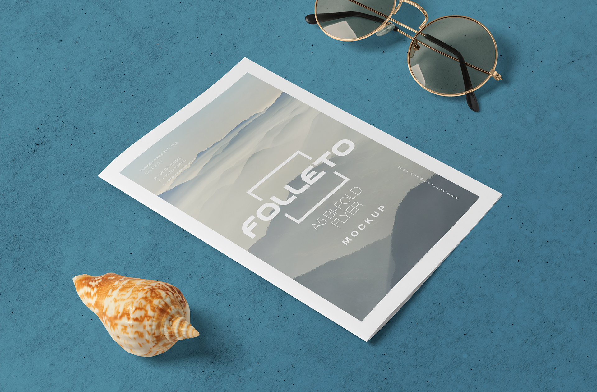 Minimalist A5 Bi-Fold Flyer Mockup – Print Ready