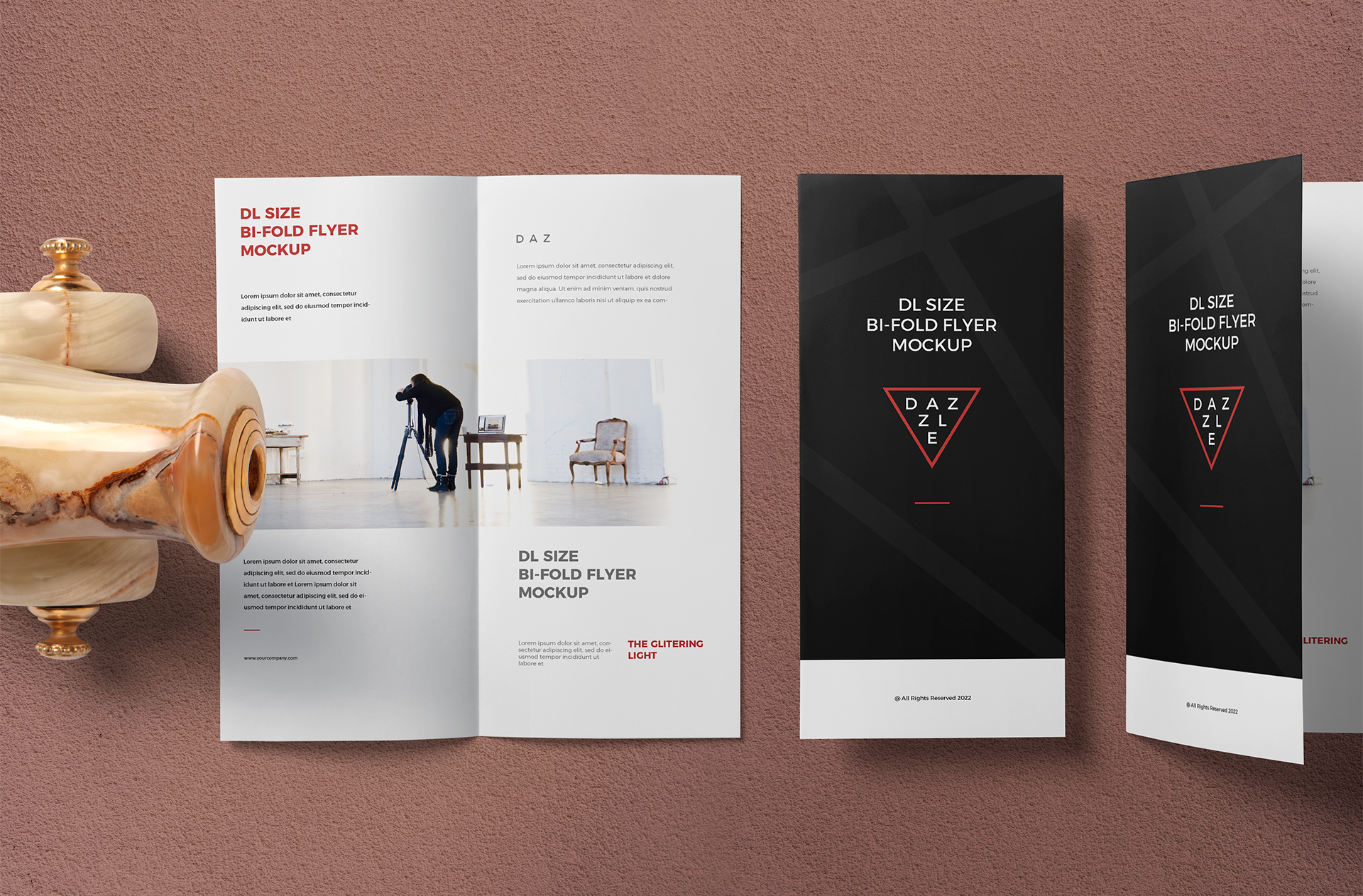 Realistic DL Bi-Fold Flyer Mockup – High Resolution
